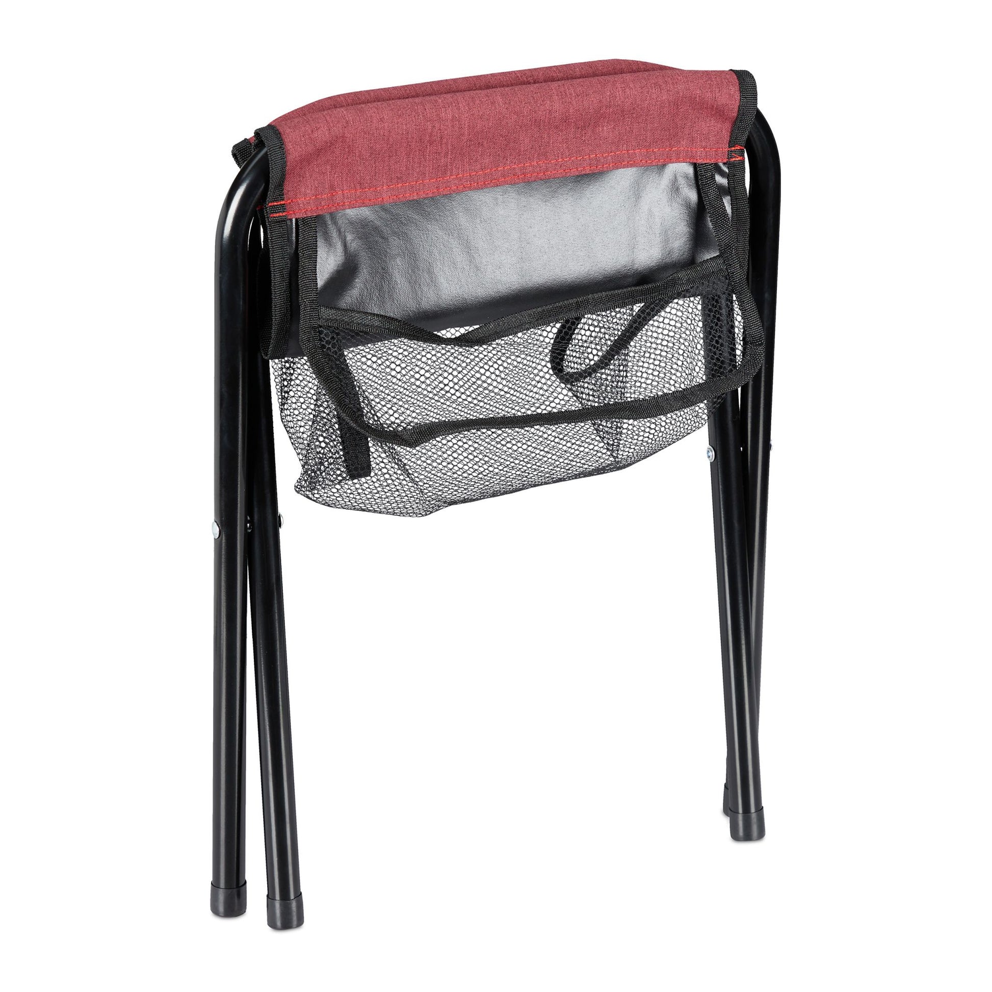 Klapphocker bis 120 kg Dunkelrot-Schwarz von Relaxdays