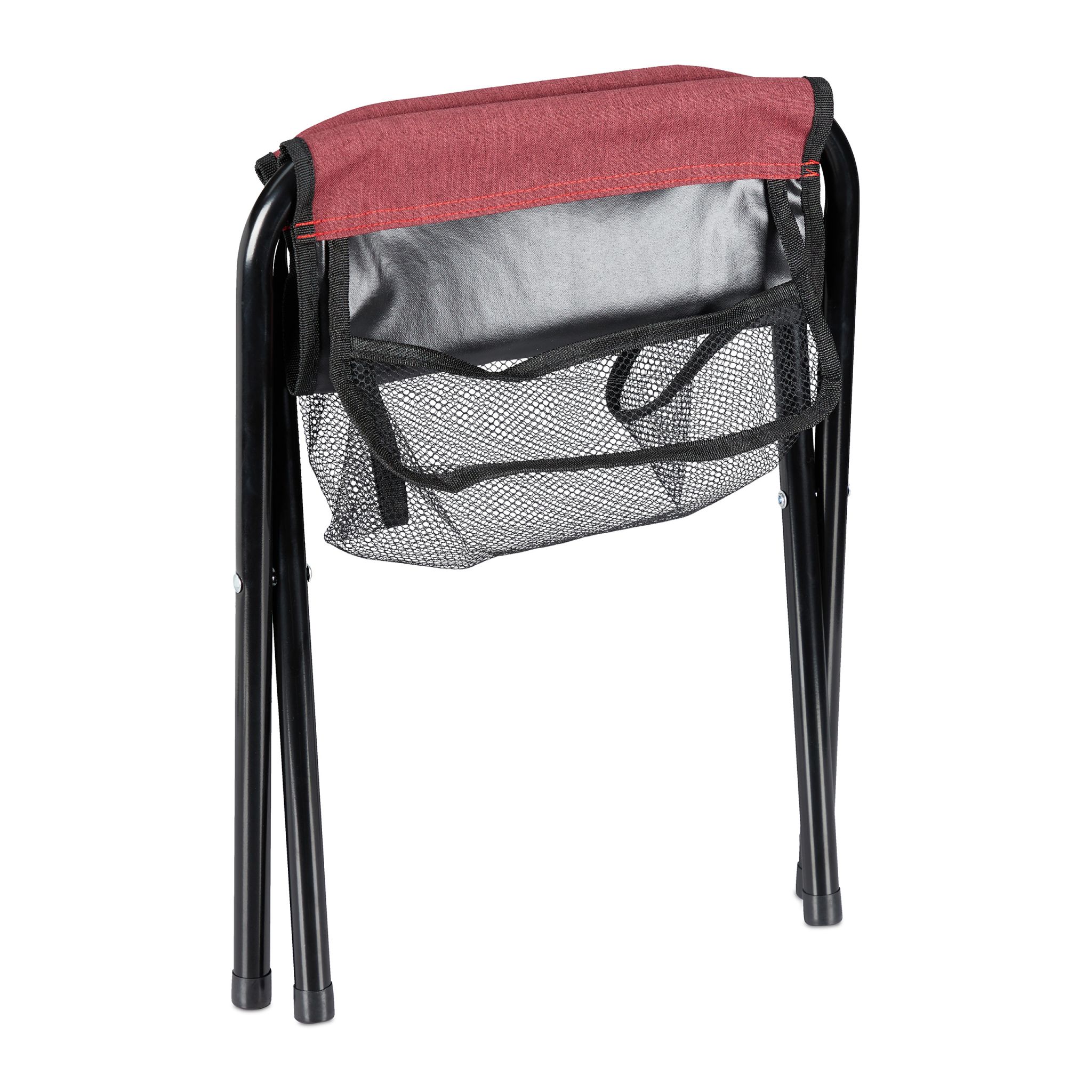 Klapphocker bis 120 kg Dunkelrot-Schwarz von Relaxdays