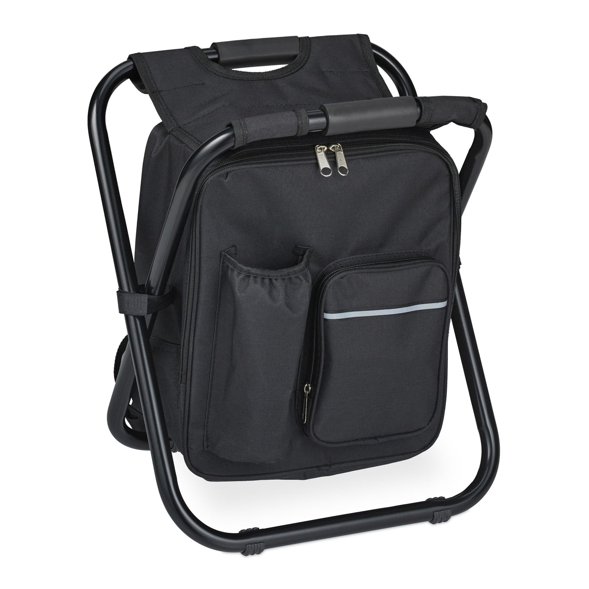 Klappbarer Campinghocker mit Tasche Schwarz von Relaxdays