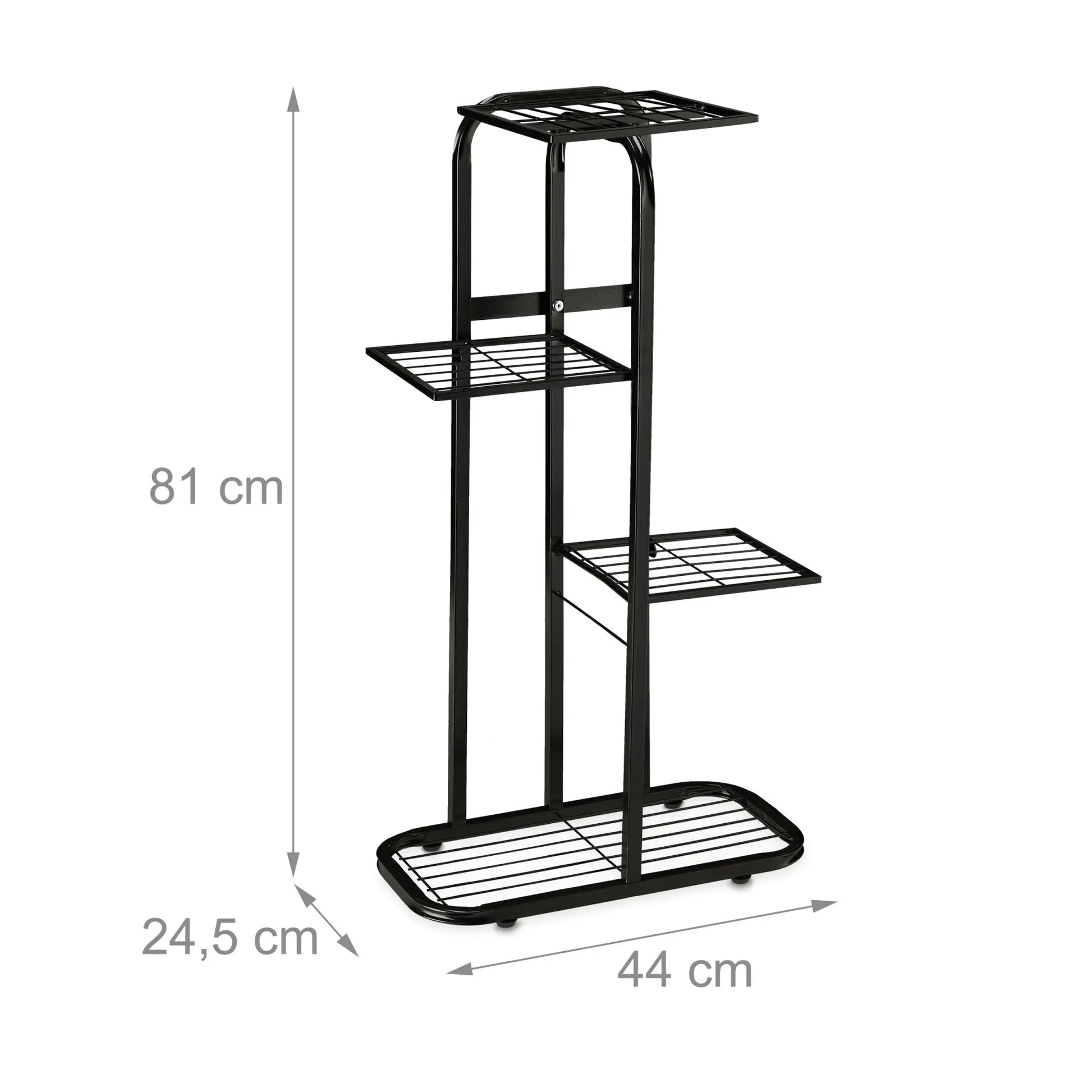 Blumentreppe Metall 4 Etagen Schwarz von Relaxdays