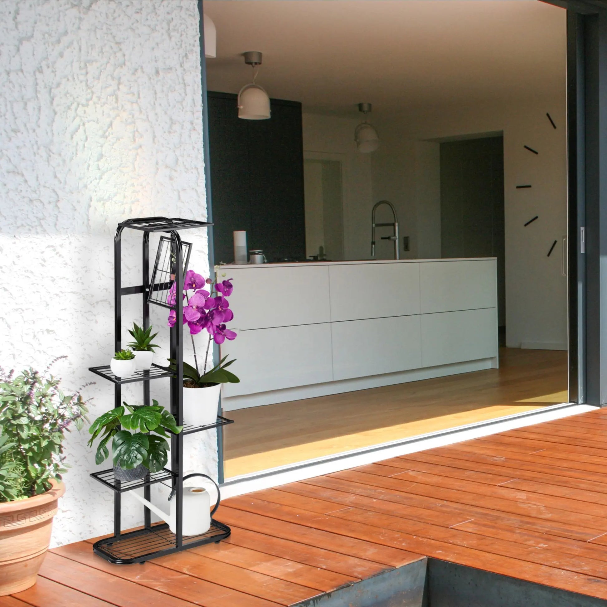 Blumentreppe Metall 6 Etagen Schwarz von Relaxdays