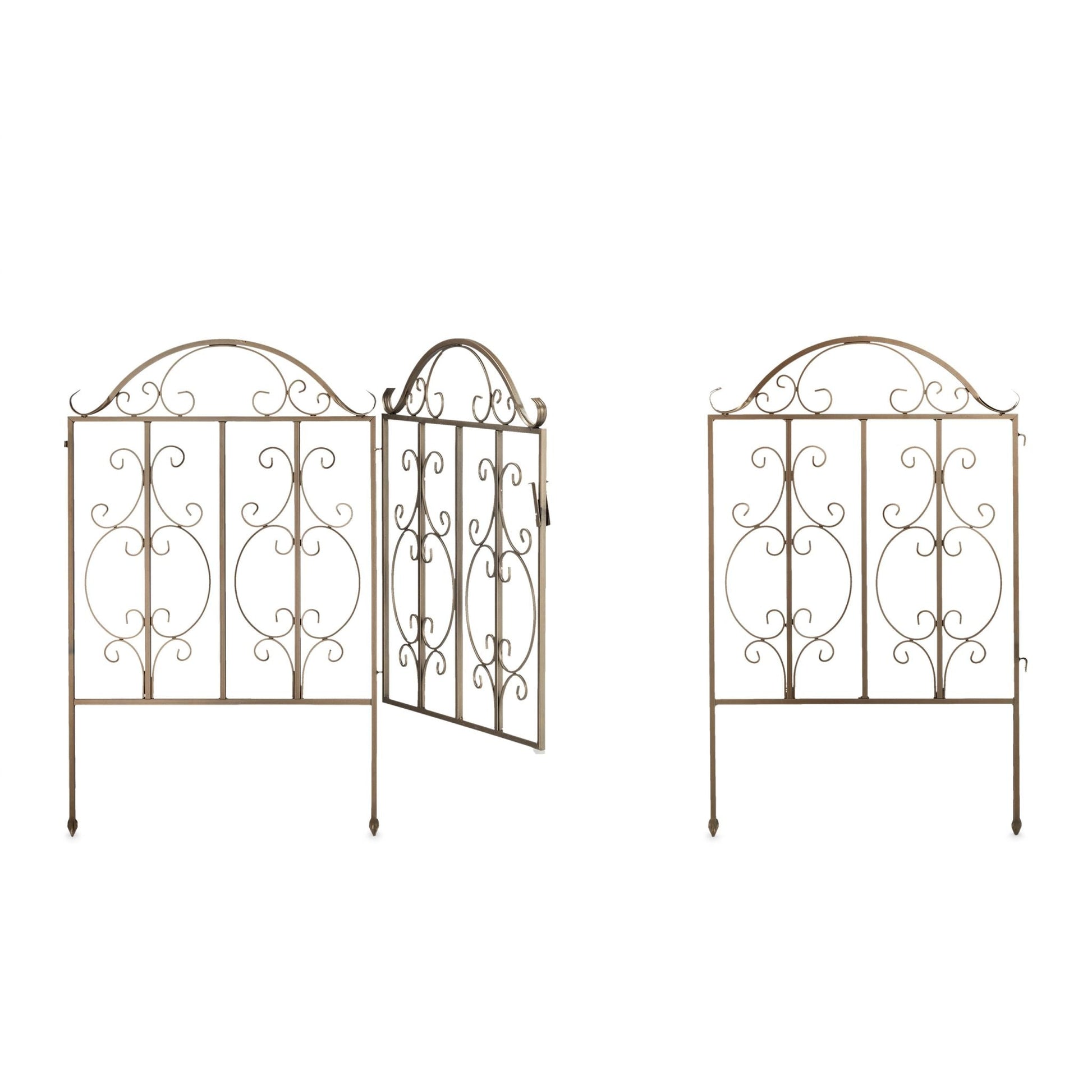 3-teiliges Gartentor bronze Dunkelbraun von Relaxdays