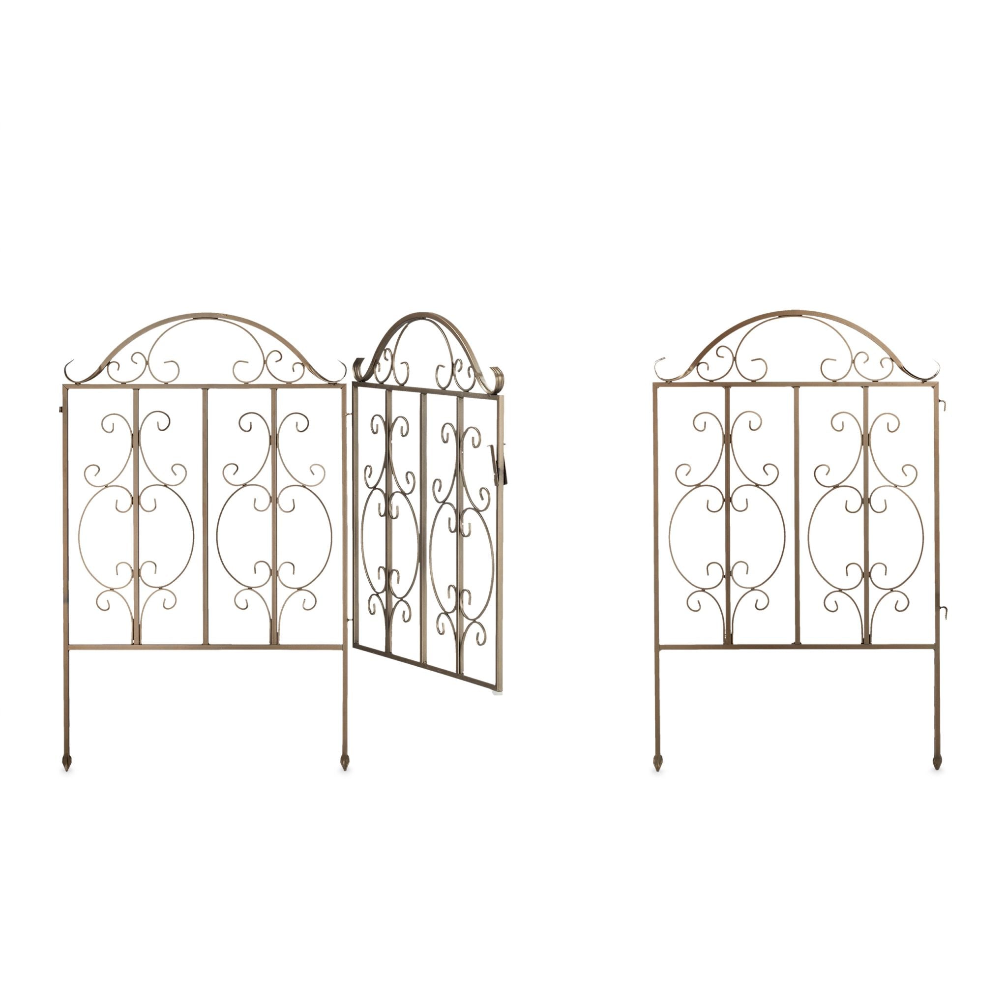 3-teiliges Gartentor bronze Dunkelbraun von Relaxdays