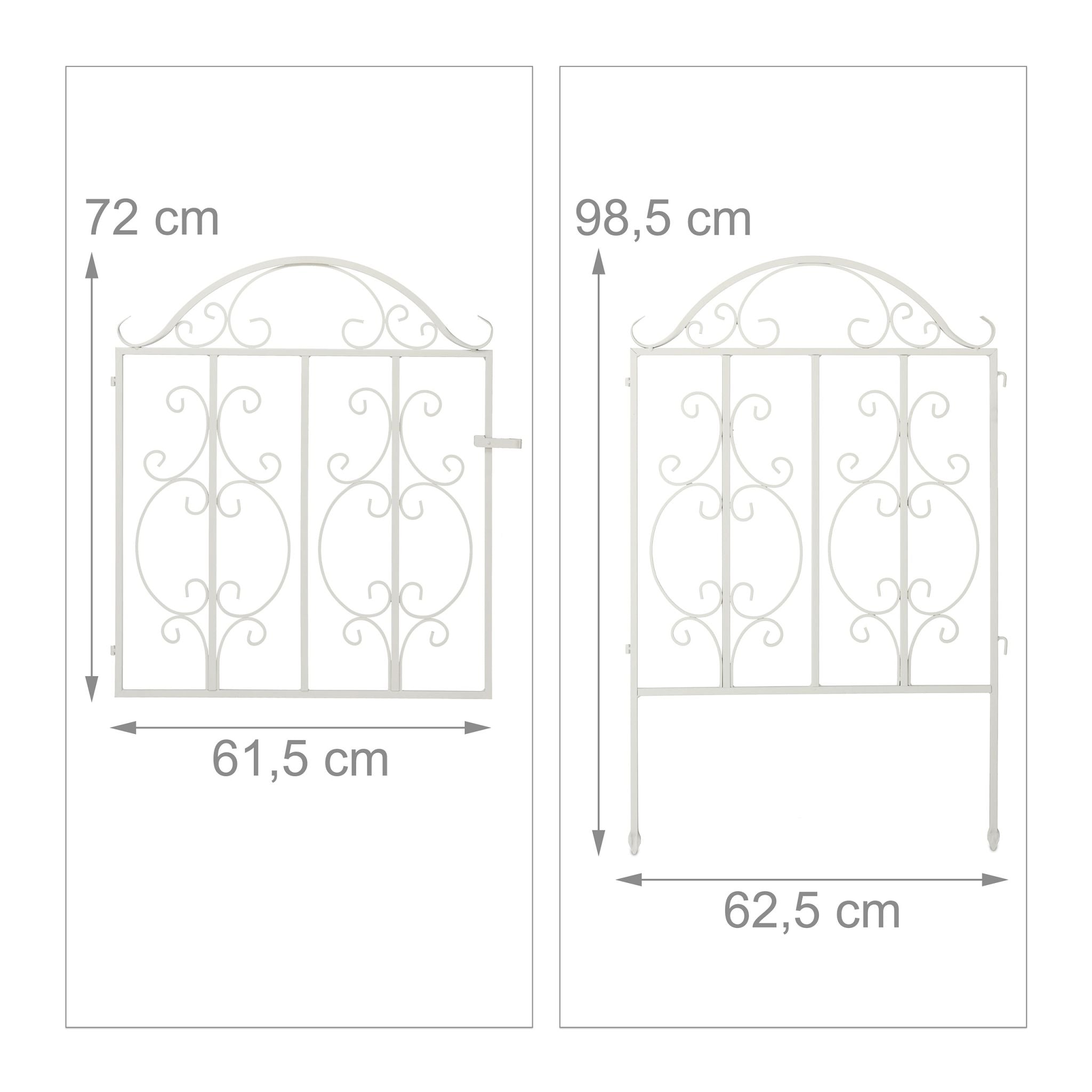 3-teiliges Gartentor weiss Weiss von Relaxdays