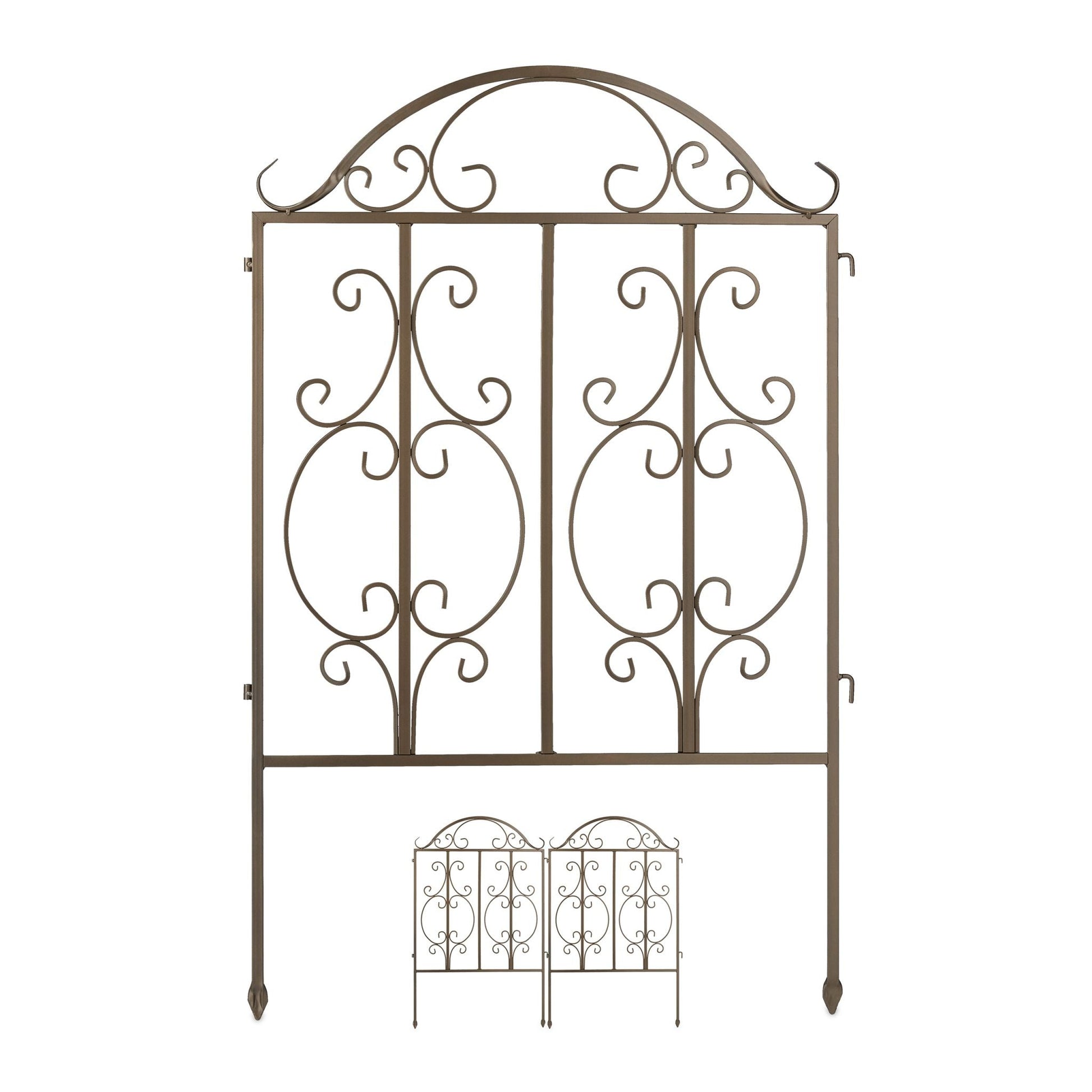 Gartenzaun Bronze 3er-Set Dunkelbraun von Relaxdays
