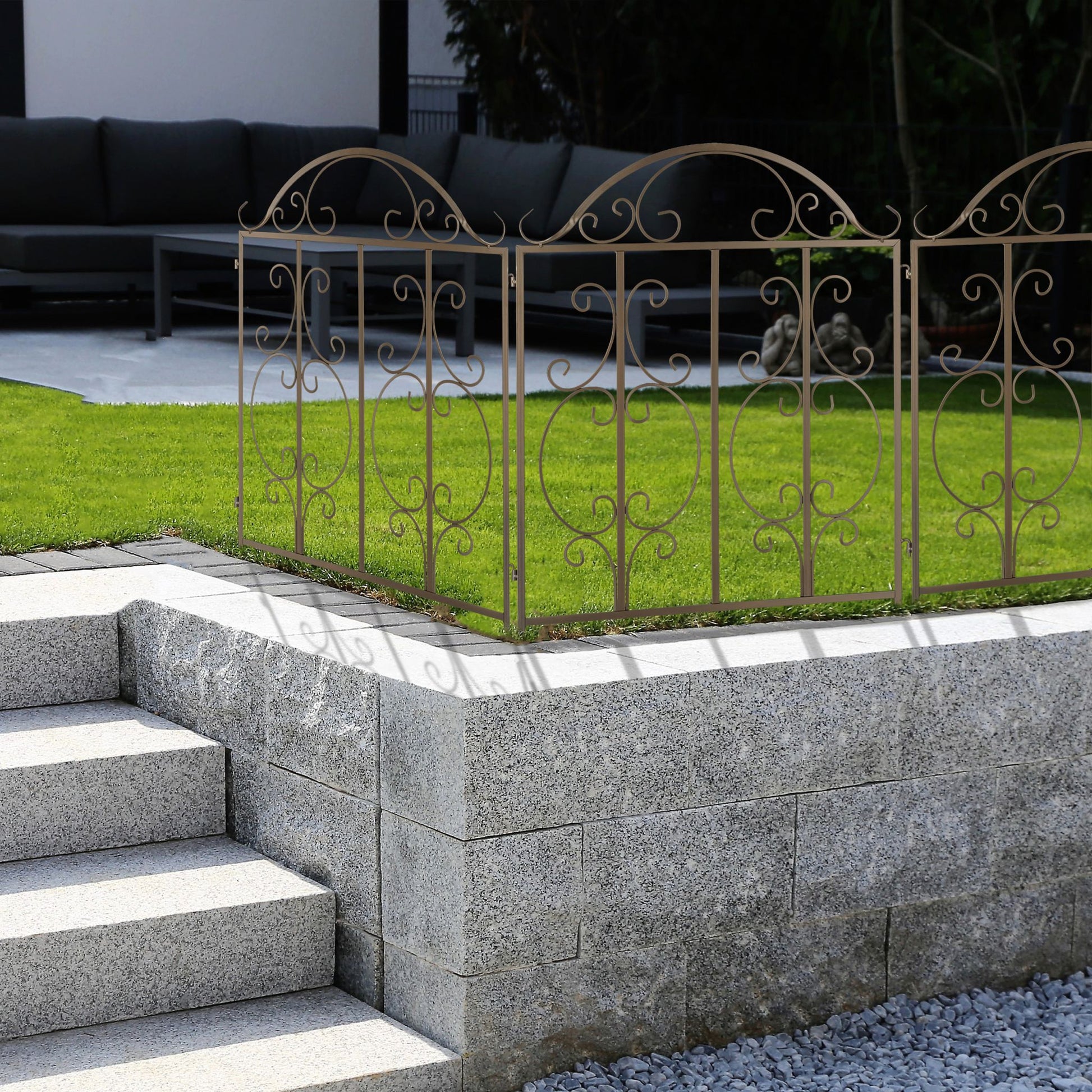 Gartenzaun Bronze 3er-Set Dunkelbraun von Relaxdays
