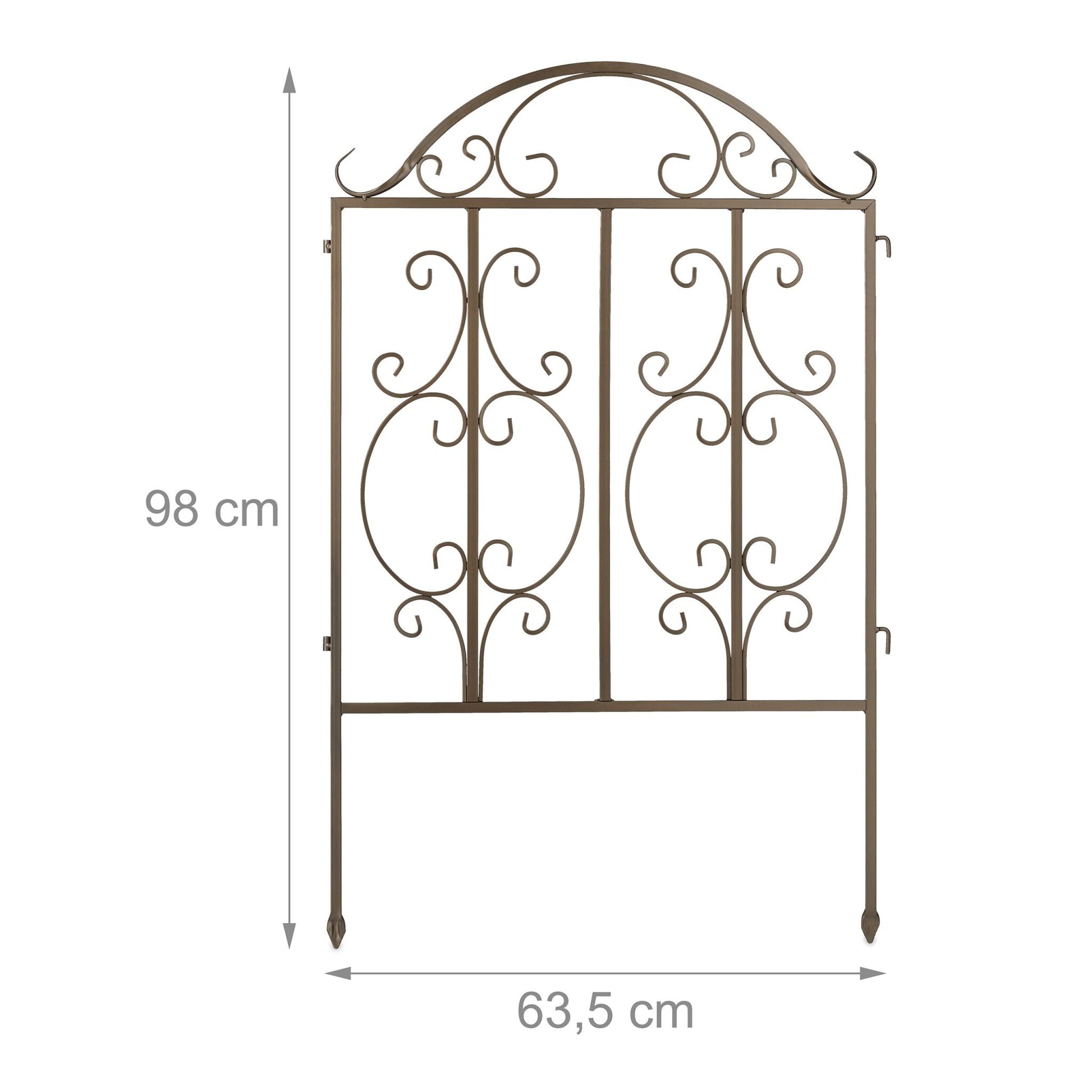 Gartenzaun Bronze 3er-Set Dunkelbraun von Relaxdays
