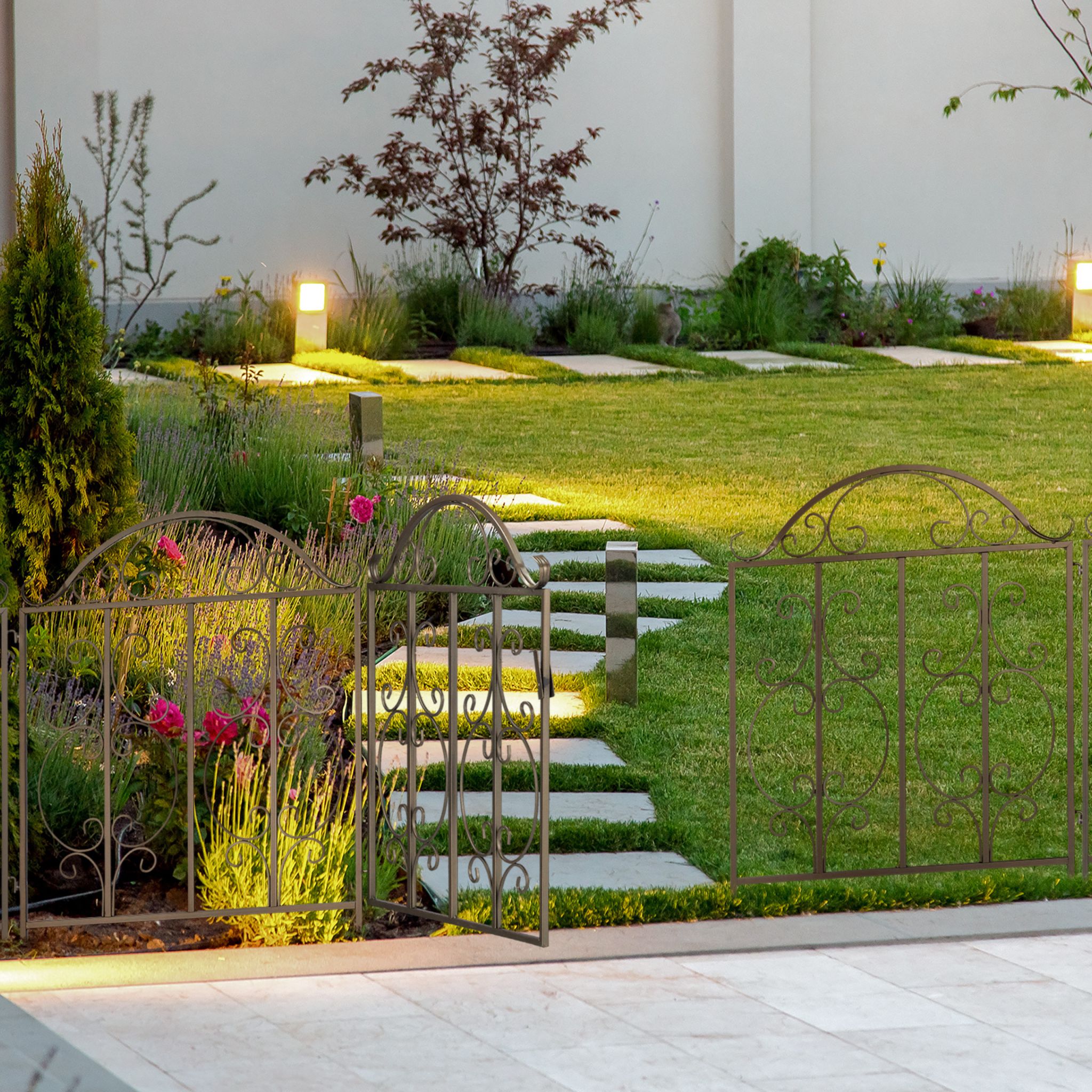 Gartenzaun Bronze 3er-Set Dunkelbraun von Relaxdays