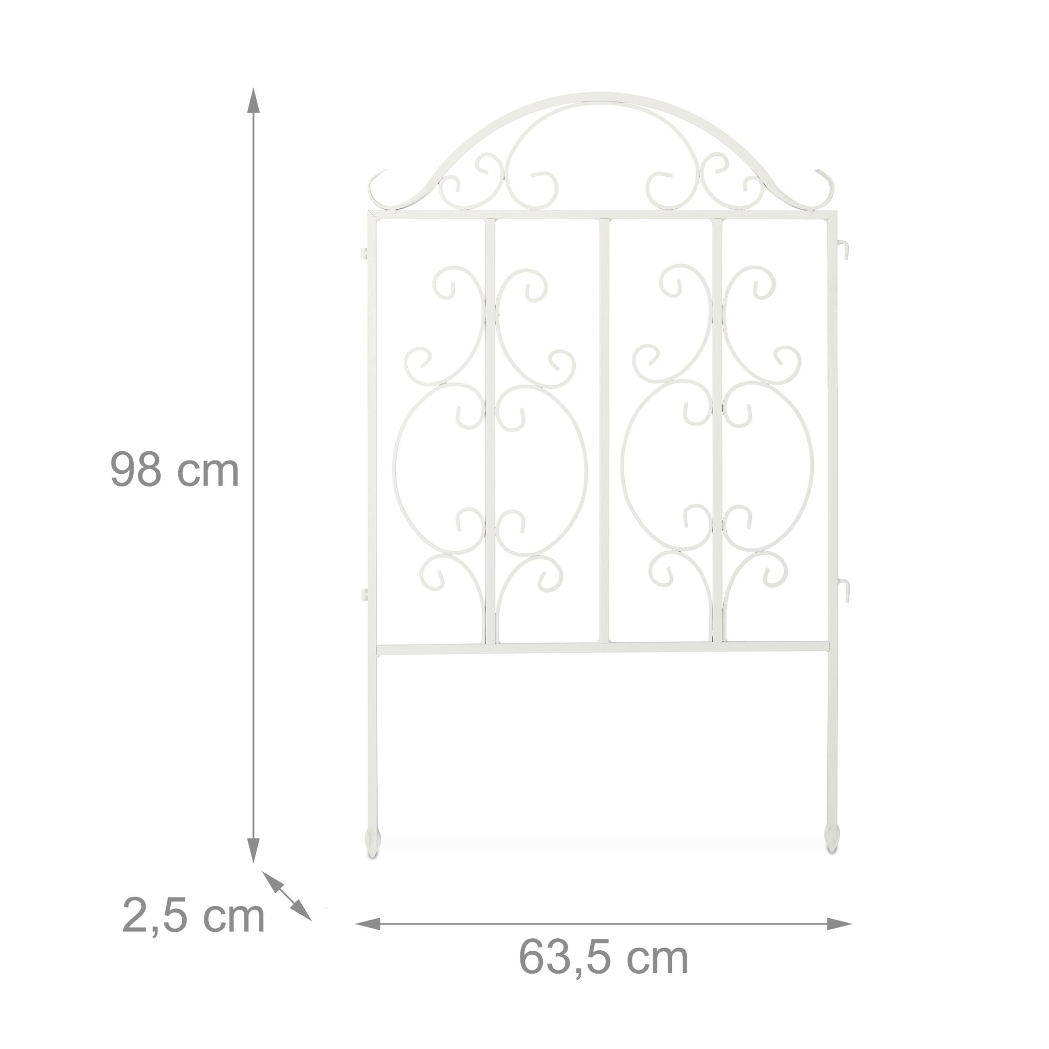 Gartenzaun Weiss 3er-Set Weiss von Relaxdays