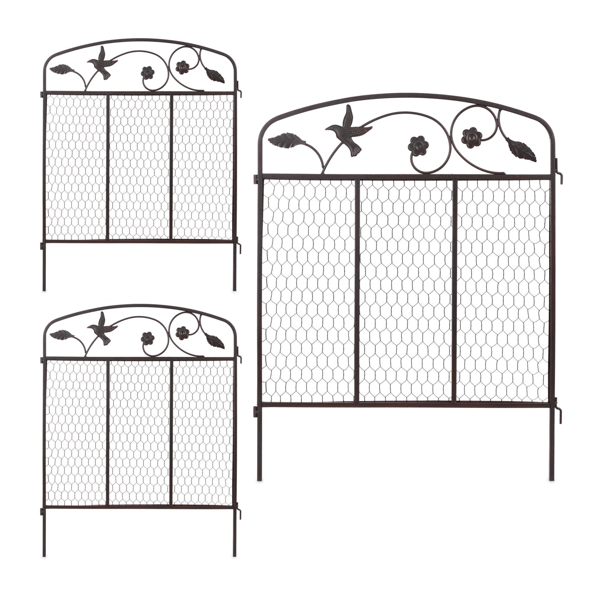 Beeteinfassung zum Stecken 3-teilig Dunkelbraun von Relaxdays