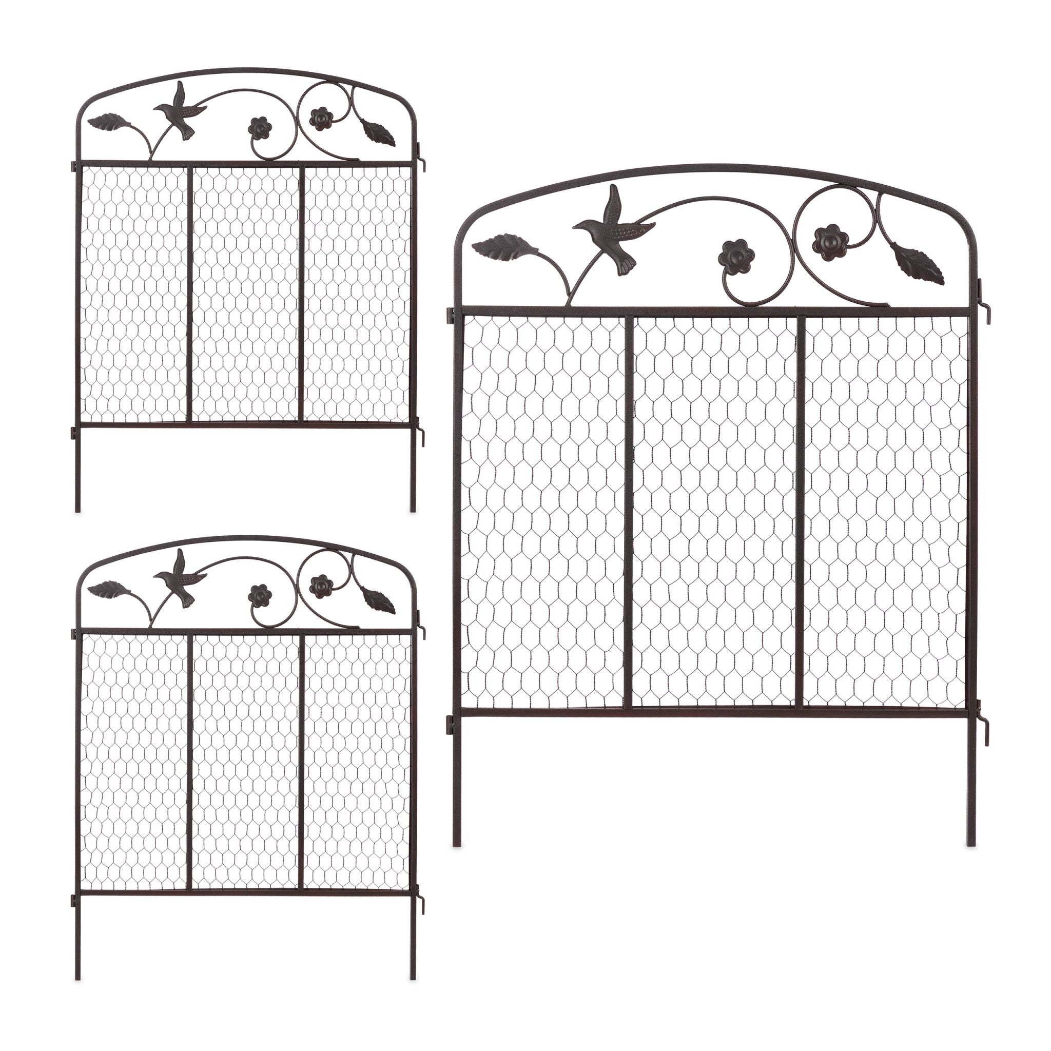 Beeteinfassung zum Stecken 3-teilig Dunkelbraun von Relaxdays
