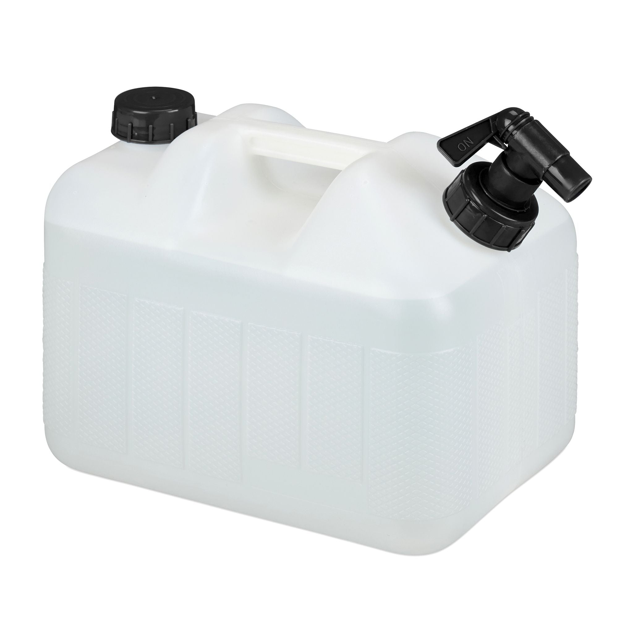 Wasserkanister mit Hahn Weiss-Schwarz von Relaxdays
