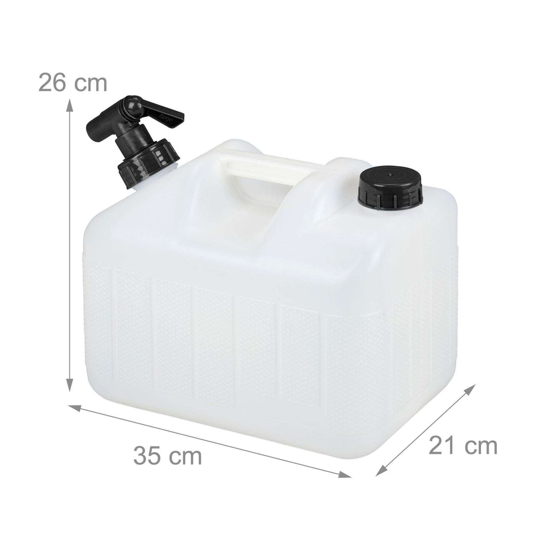 Wasserkanister mit Hahn Weiss-Schwarz von Relaxdays