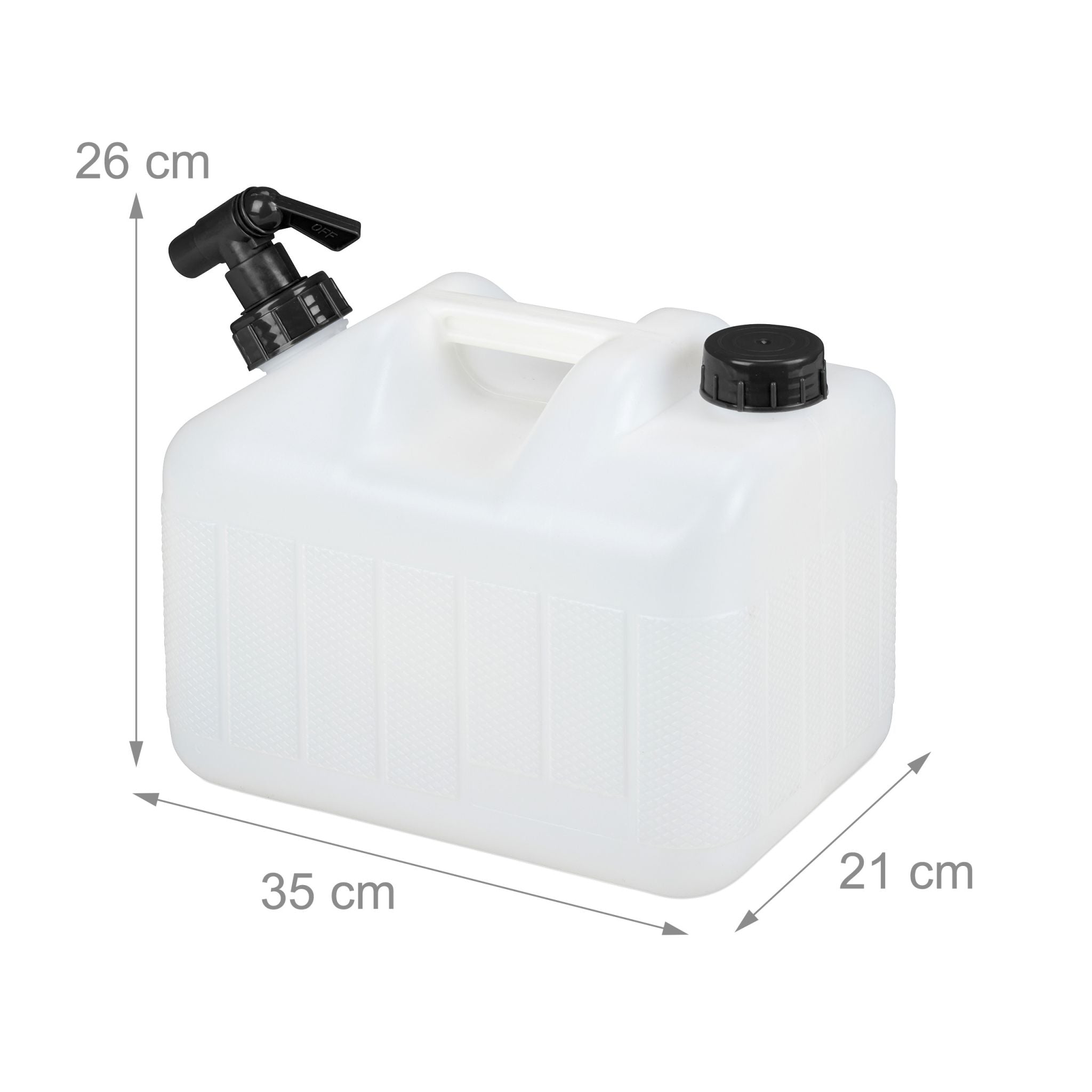Wasserkanister mit Hahn Weiss-Schwarz von Relaxdays