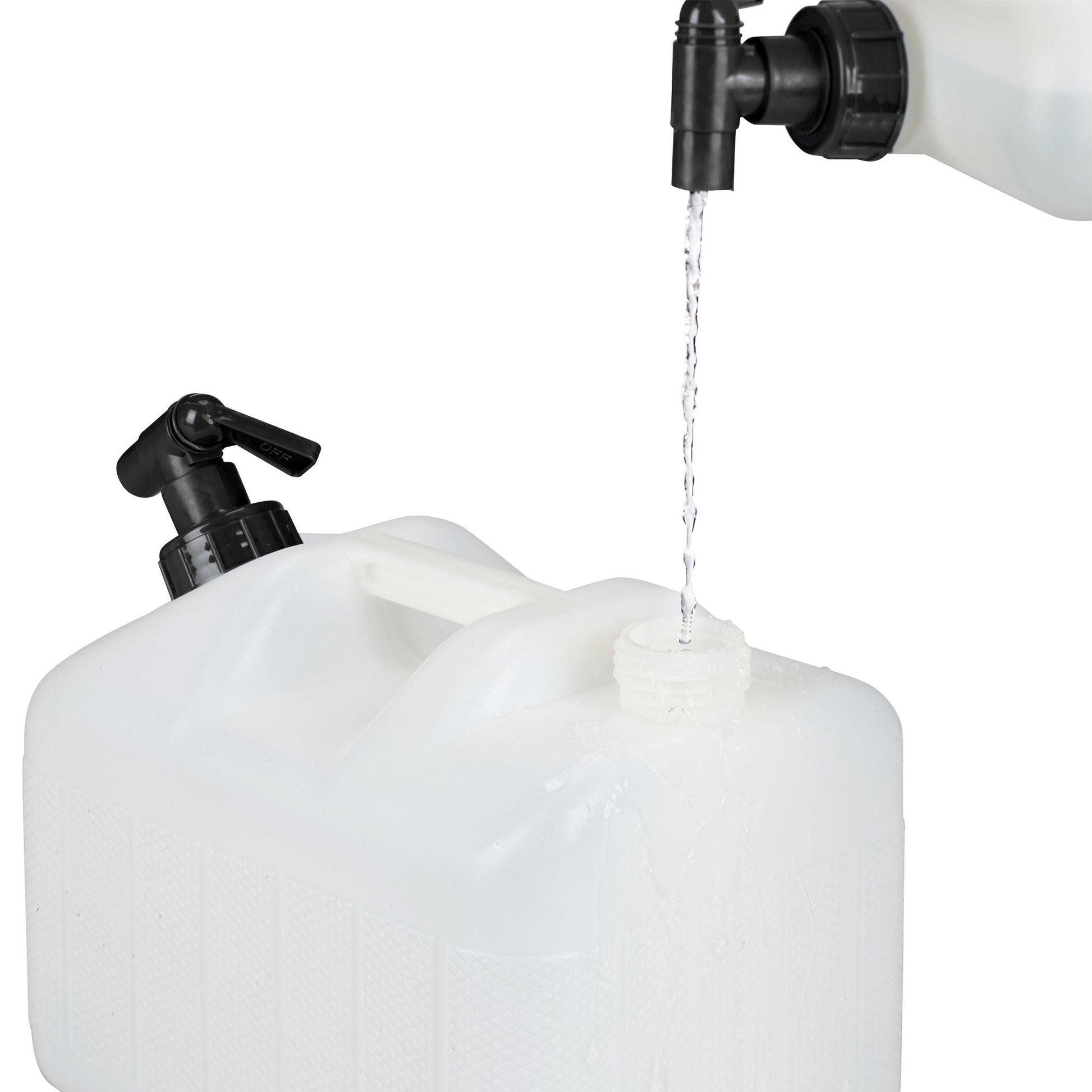 Wasserkanister mit Hahn Weiss-Schwarz von Relaxdays