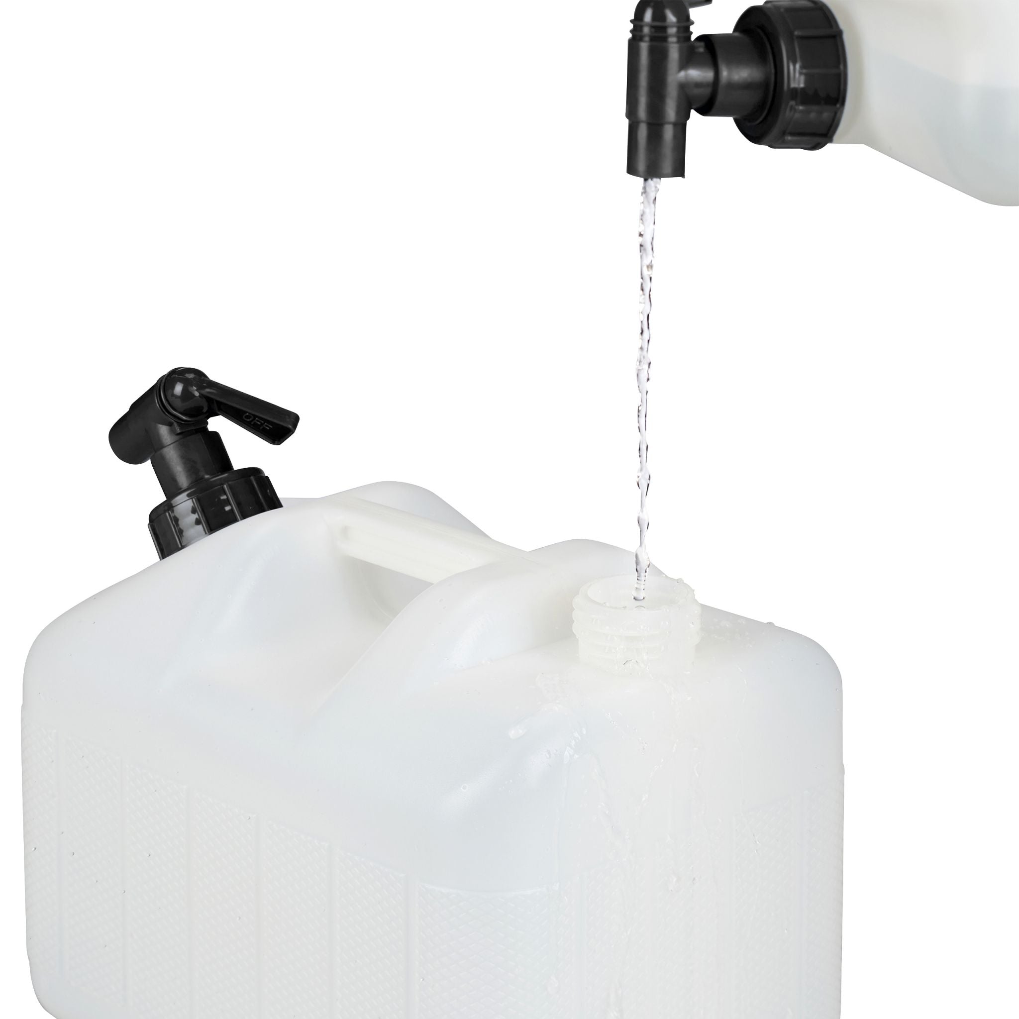 Wasserkanister mit Hahn Weiss-Schwarz von Relaxdays