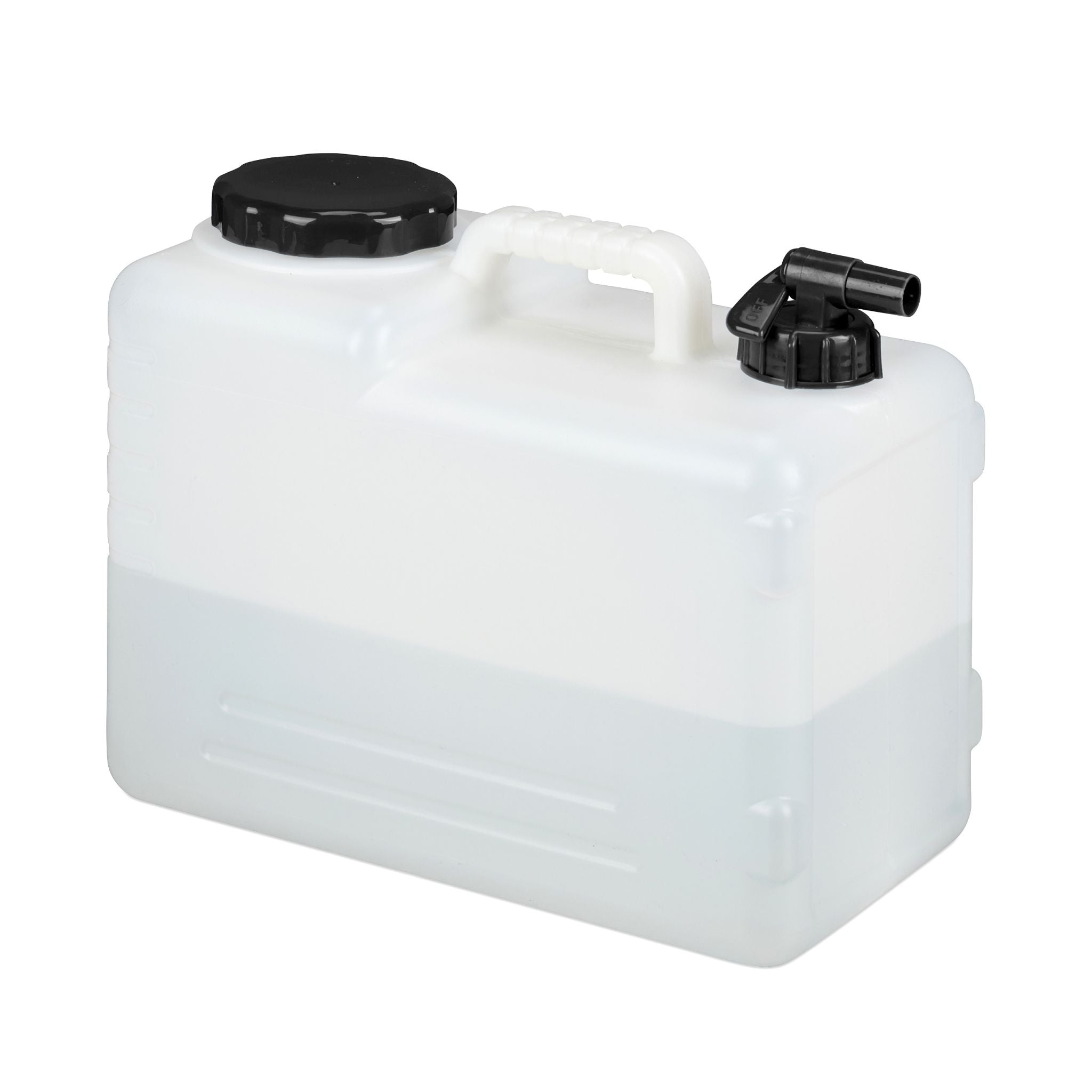 Wasserkanister mit Hahn Weiss-Schwarz von Relaxdays