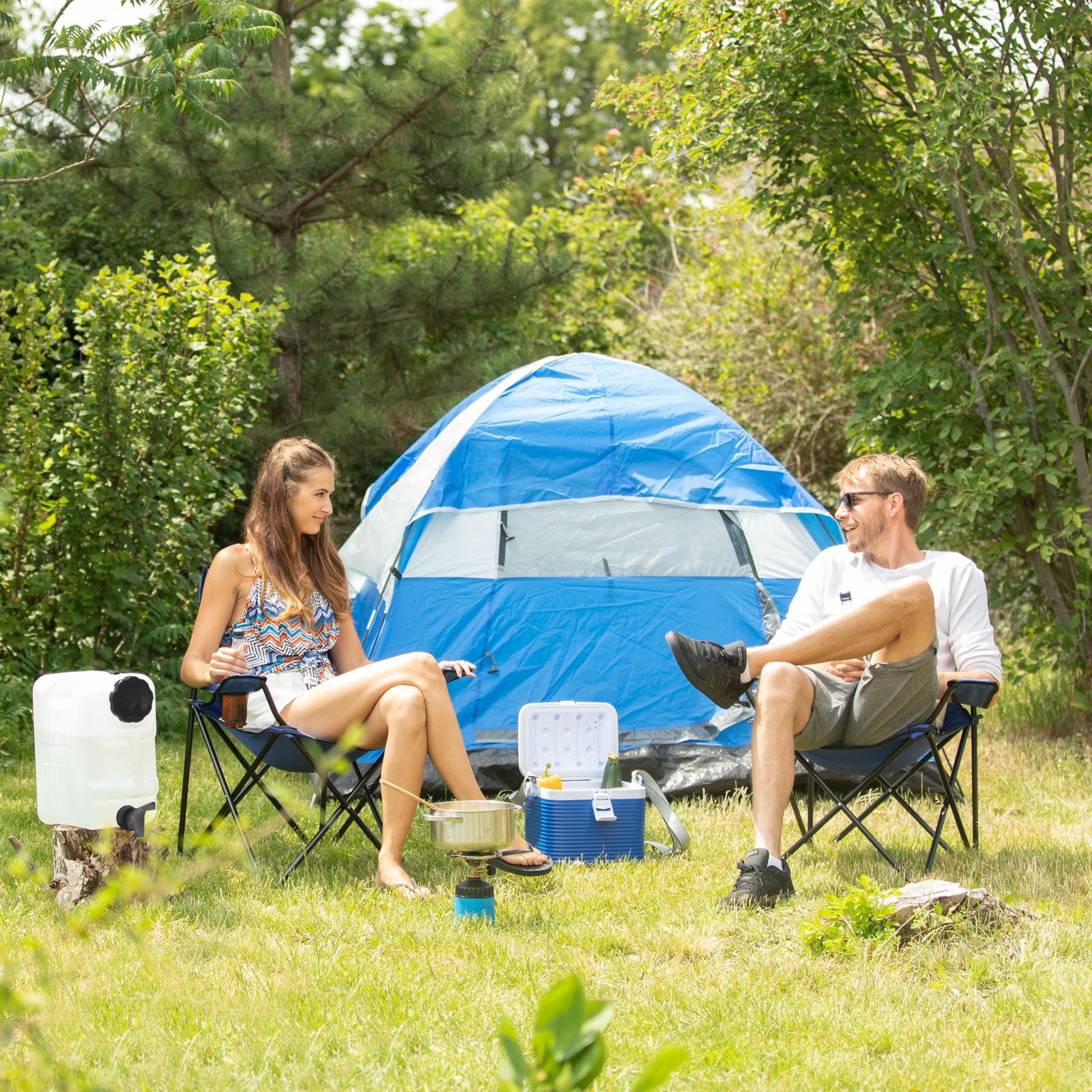 Wasserkanister mit Hahn Weiss-Schwarz von Relaxdays