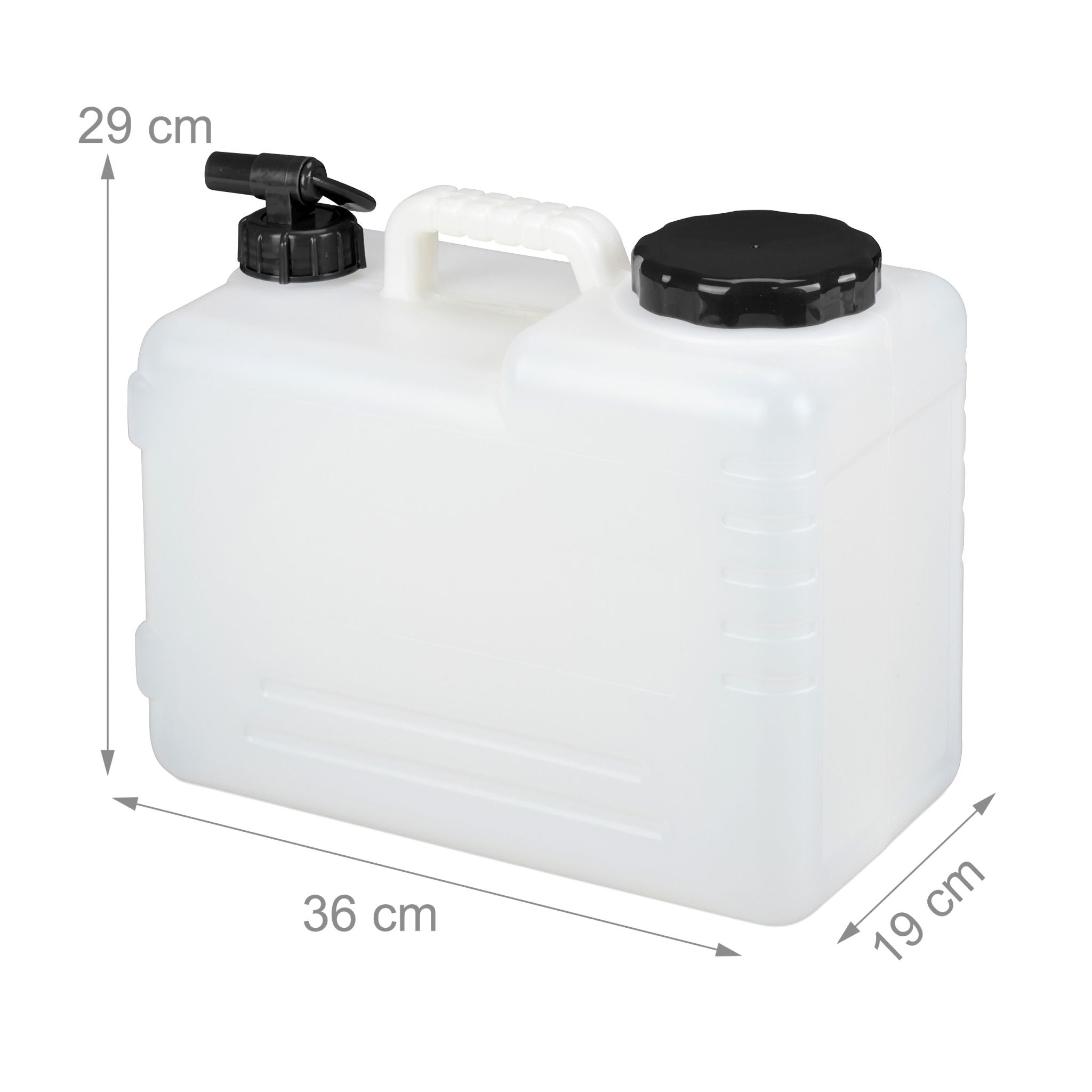 Wasserkanister mit Hahn Weiss-Schwarz von Relaxdays