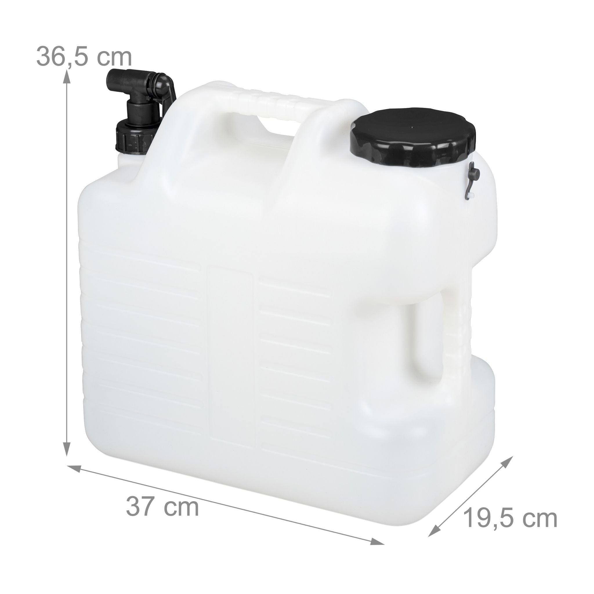 Wasserkanister mit Hahn Weiss-Schwarz von Relaxdays
