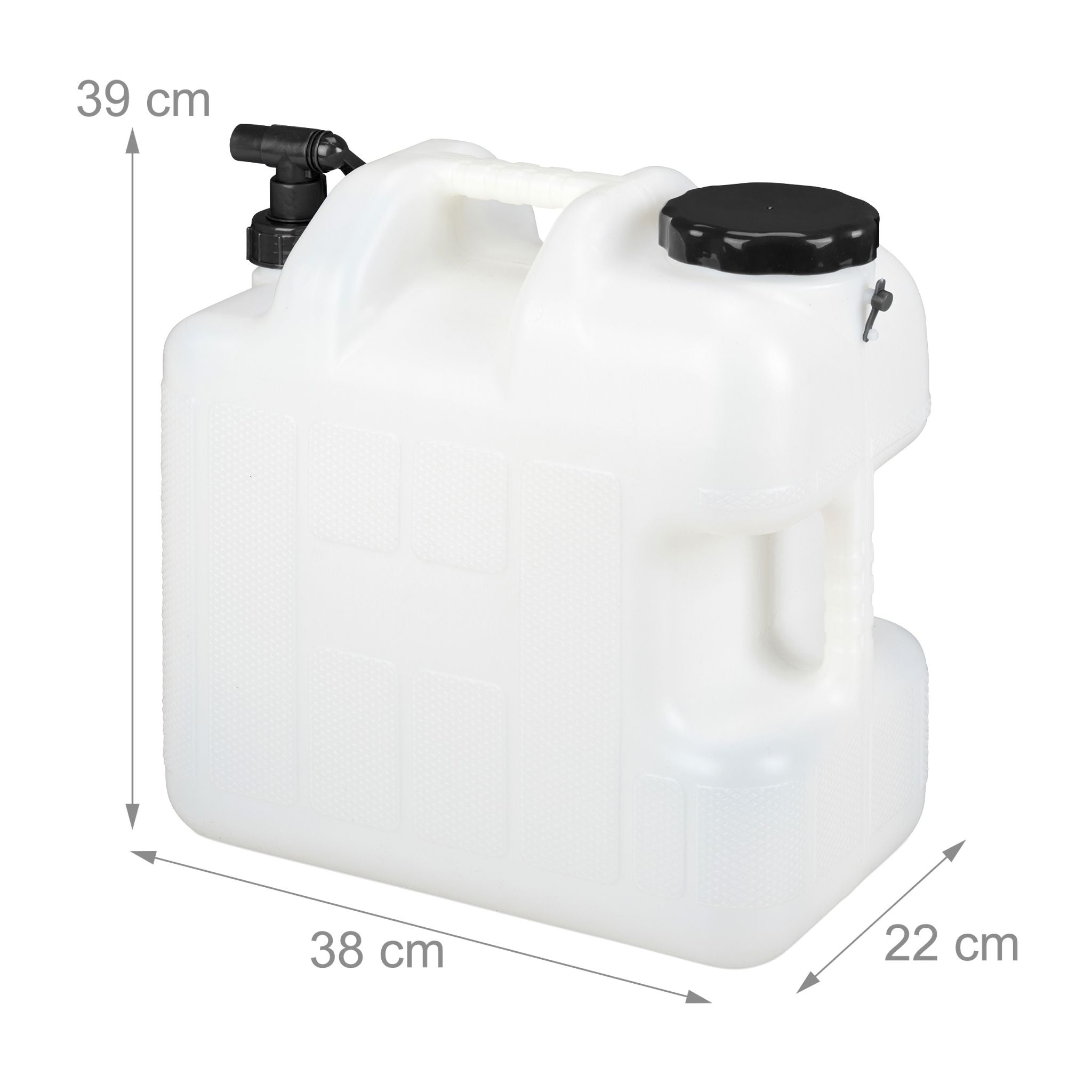 Wasserkanister mit Hahn Weiss-Schwarz von Relaxdays