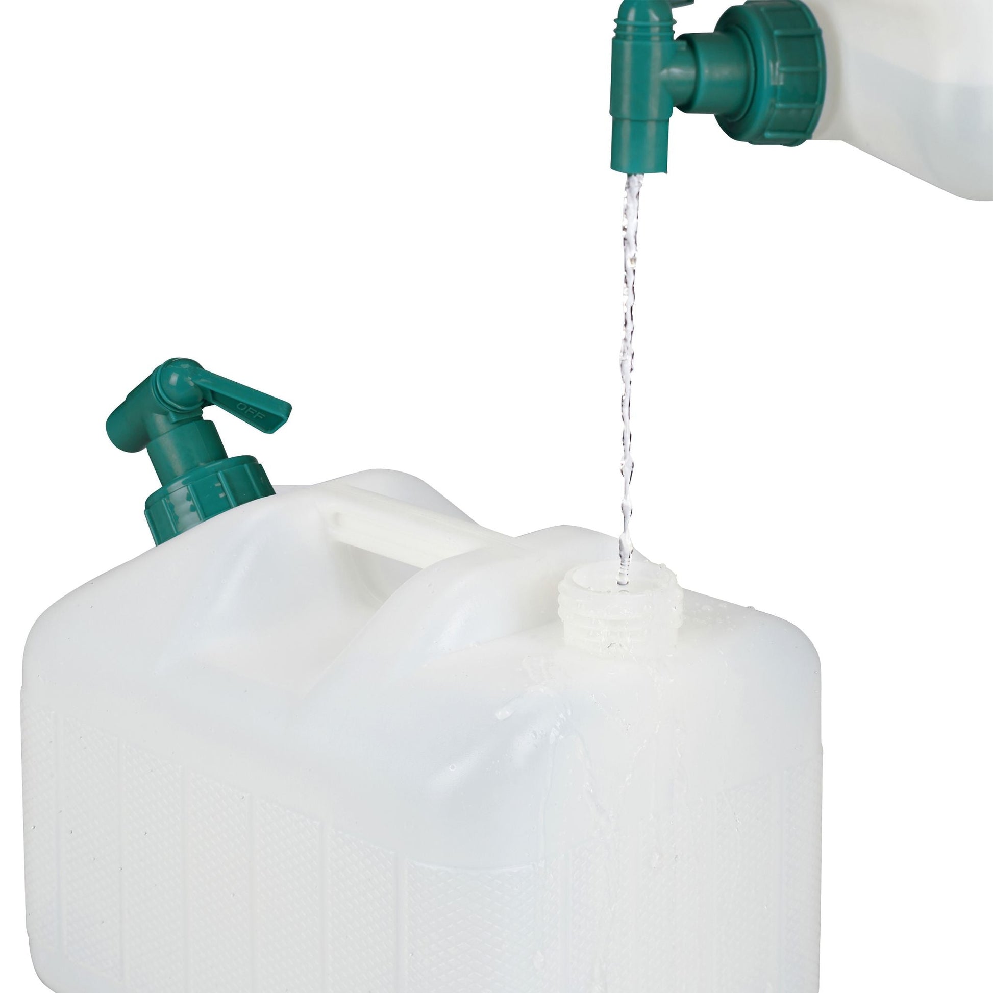 Wasserkanister mit Hahn Weiss-Dunkelgrün von Relaxdays