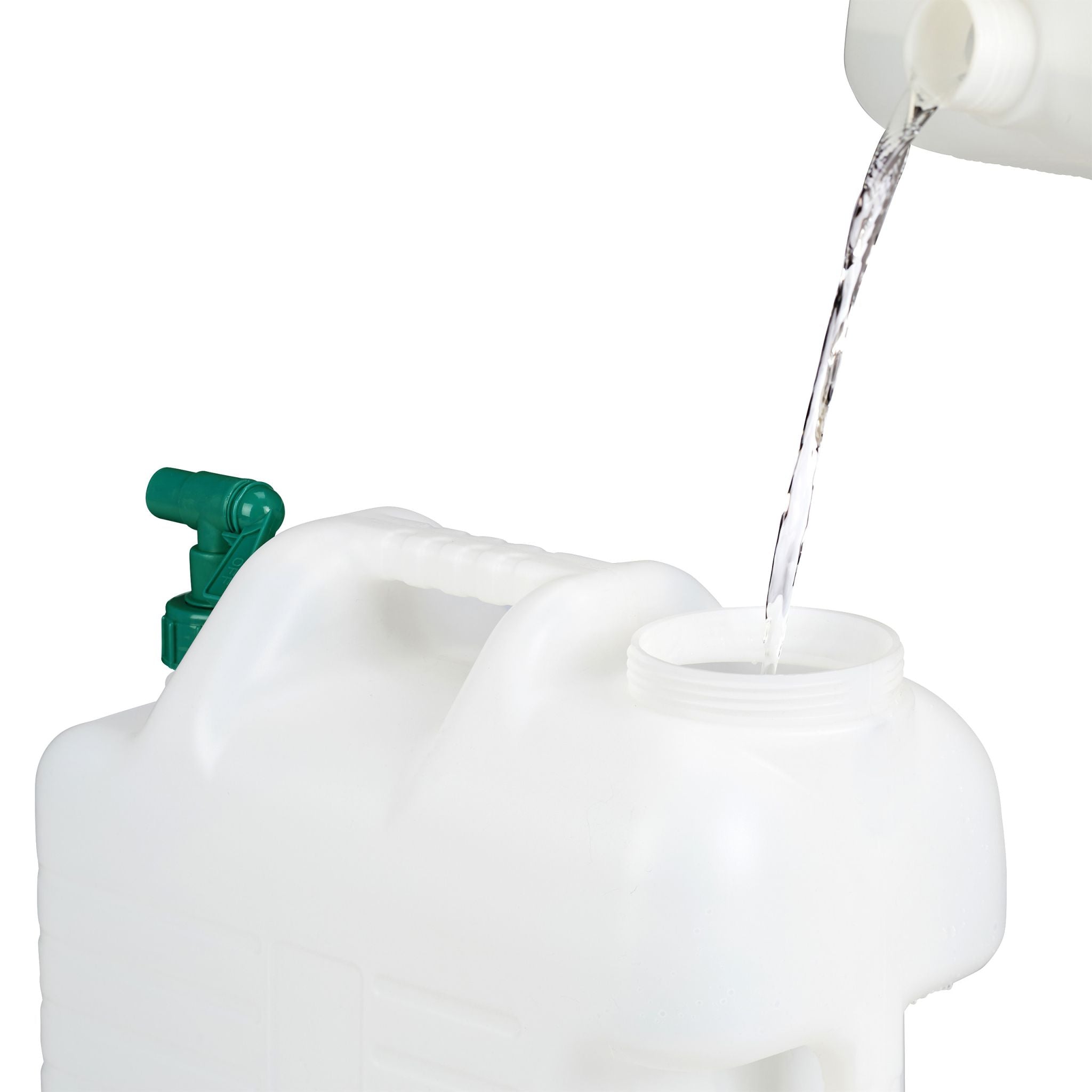 Wasserkanister mit Hahn Weiss-Dunkelgrün von Relaxdays