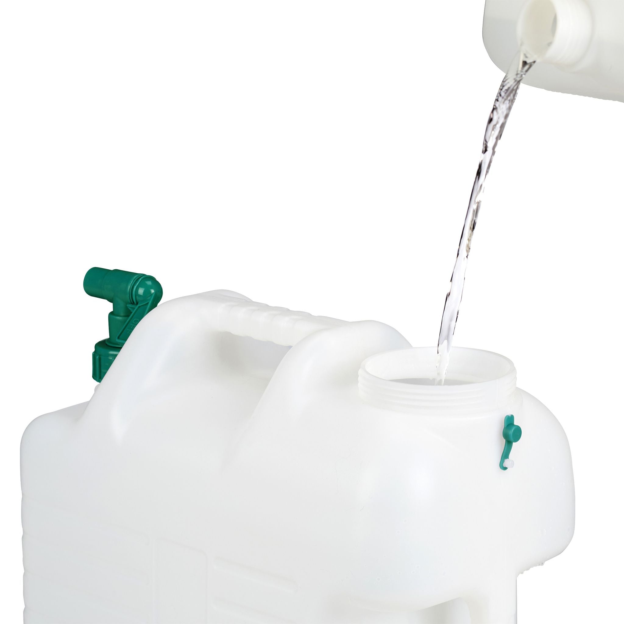 Wasserkanister mit Hahn Weiss-Dunkelgrün von Relaxdays