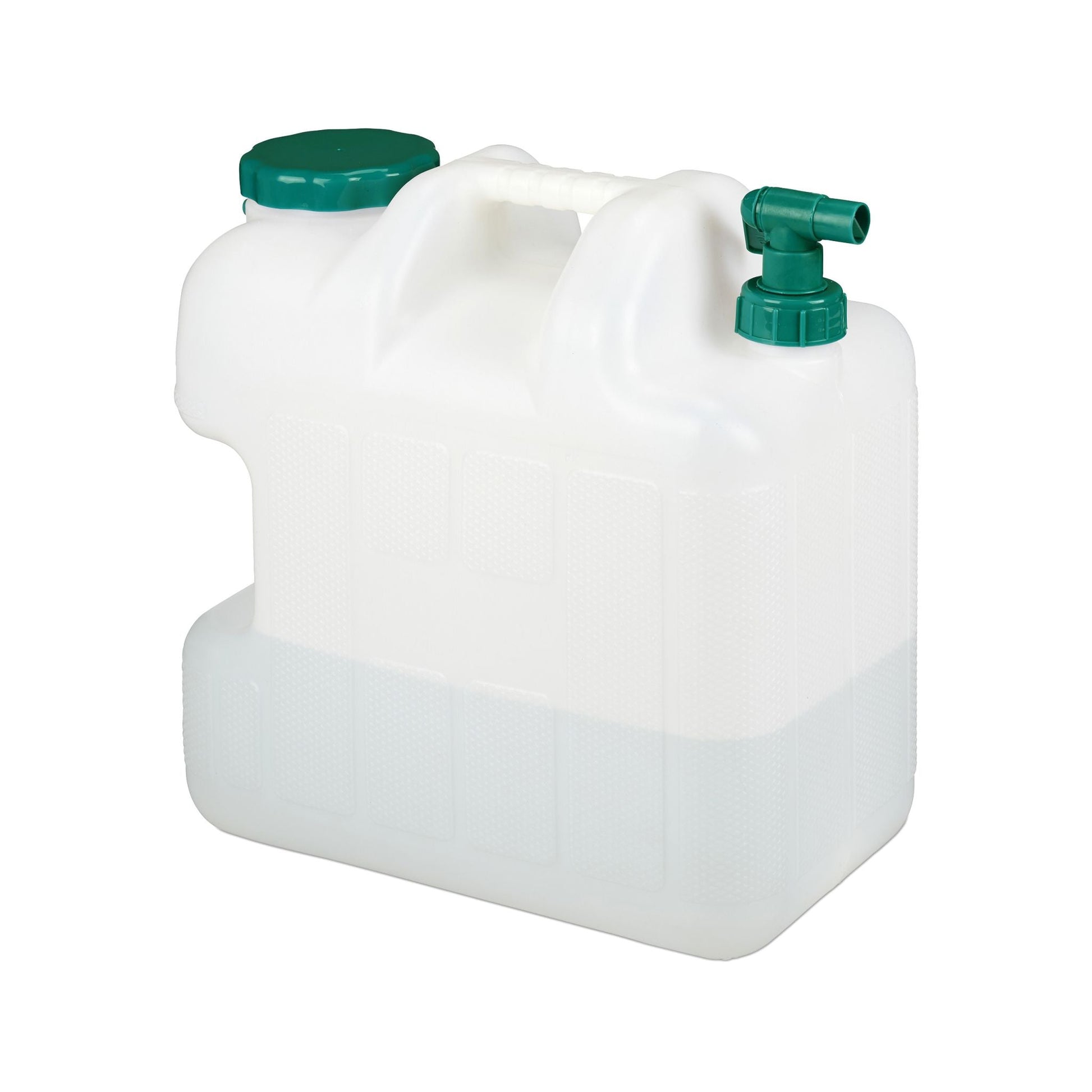 Wasserkanister mit Hahn Weiss-Dunkelgrün von Relaxdays