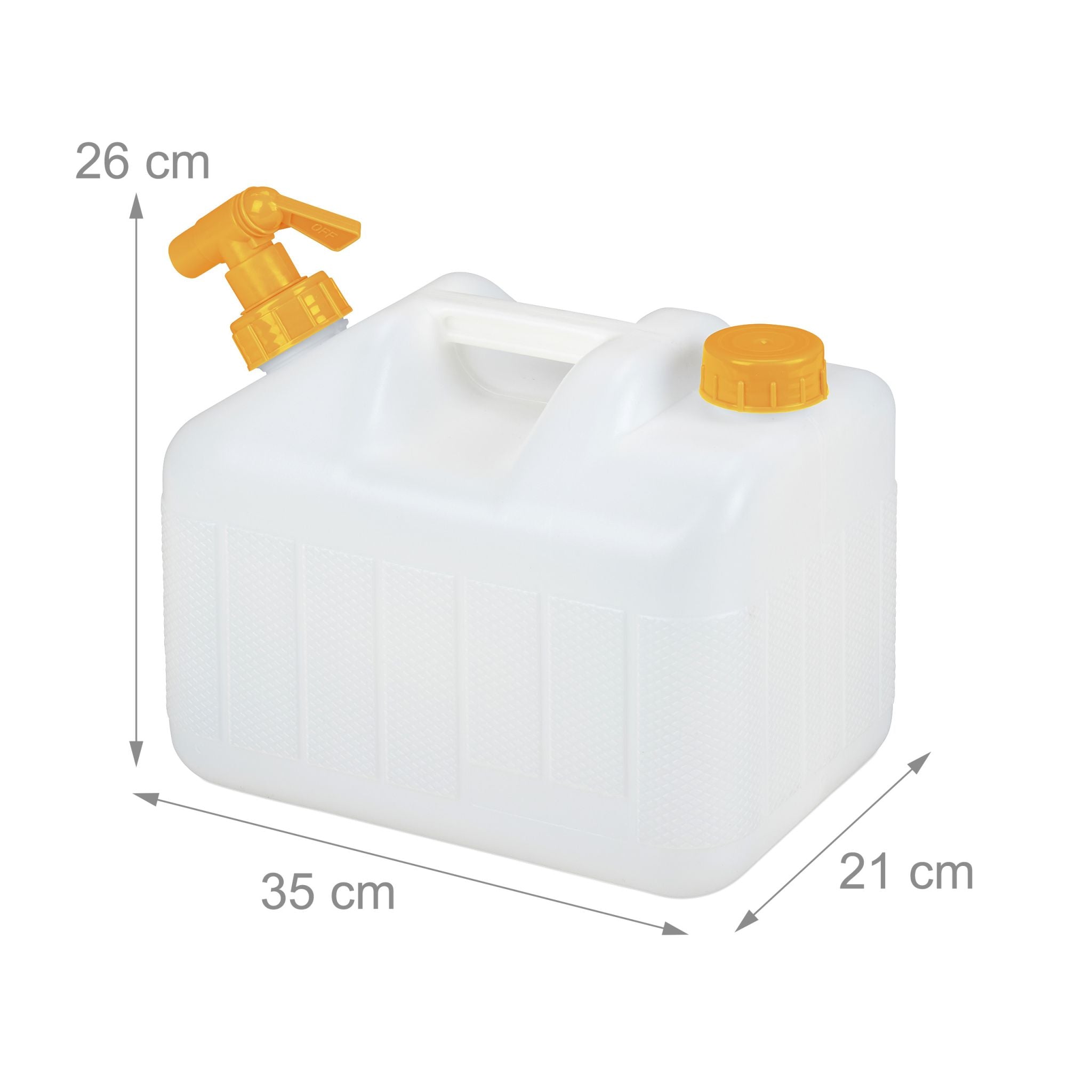 Wasserkanister mit Hahn Weiss-Orange