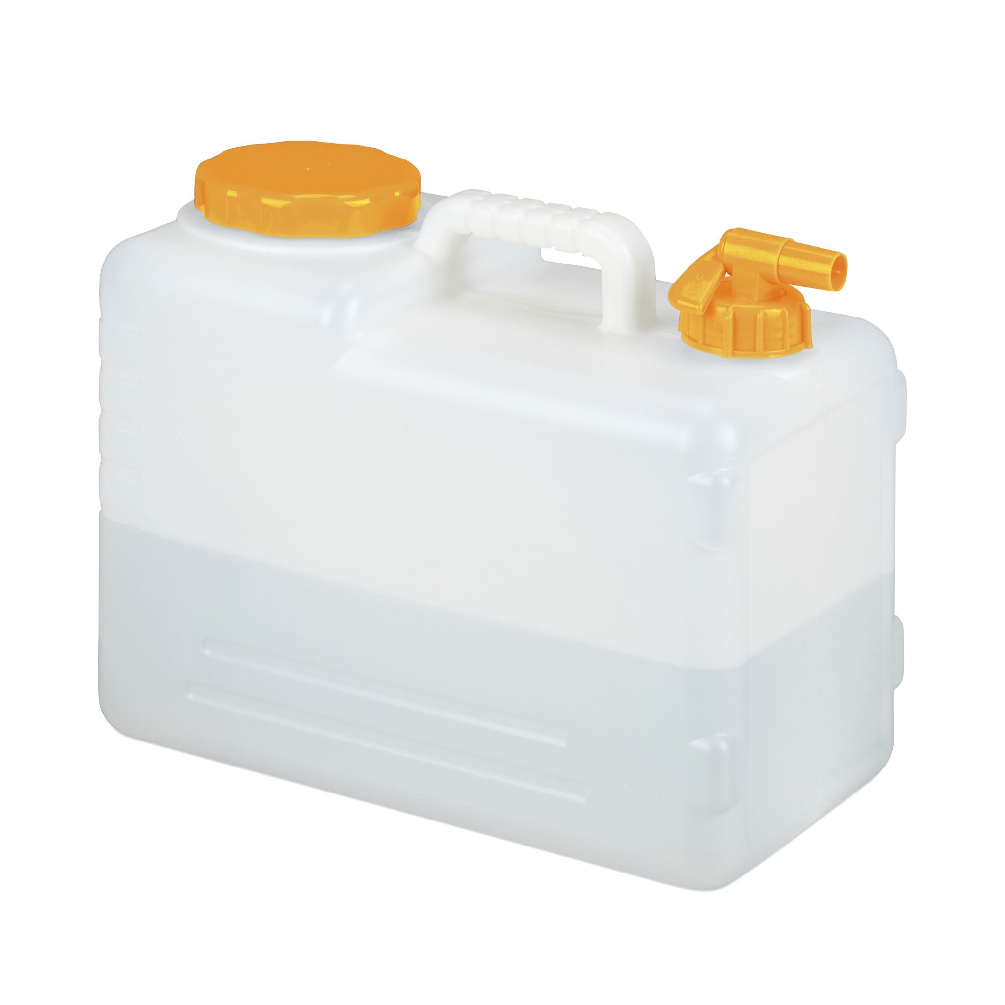 Wasserkanister mit Hahn Weiss-Orange