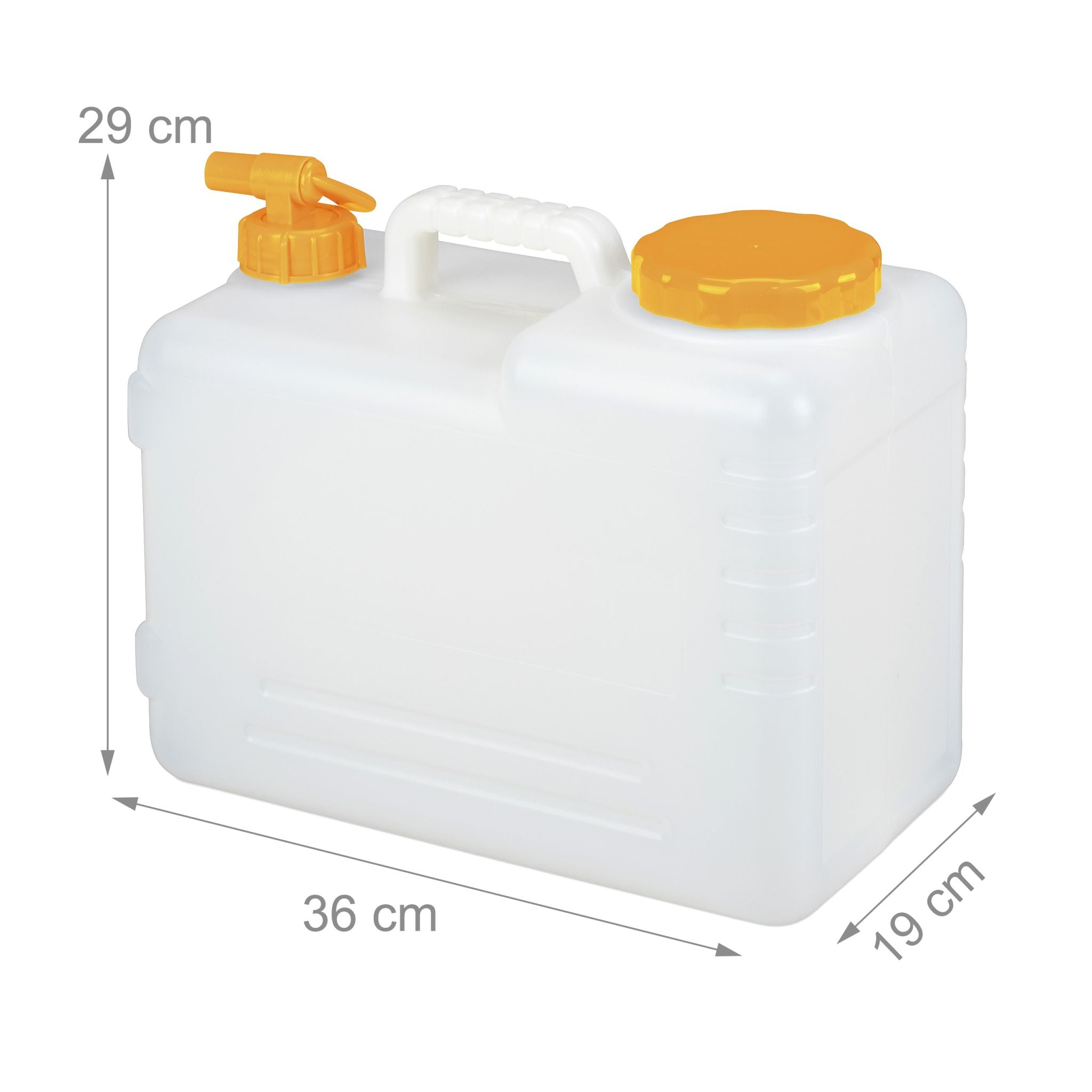Wasserkanister mit Hahn Weiss-Orange