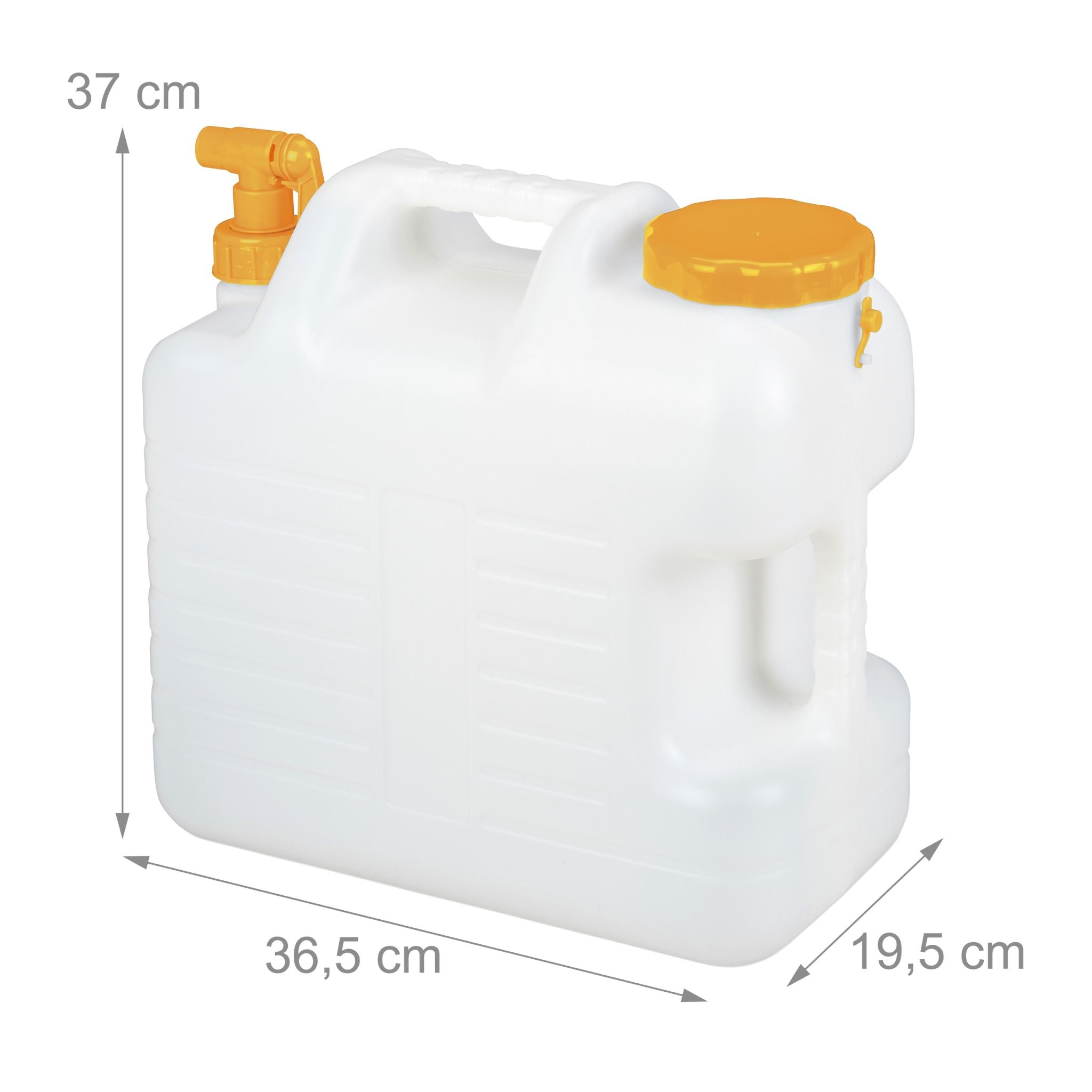 Wasserkanister mit Hahn Weiss-Orange