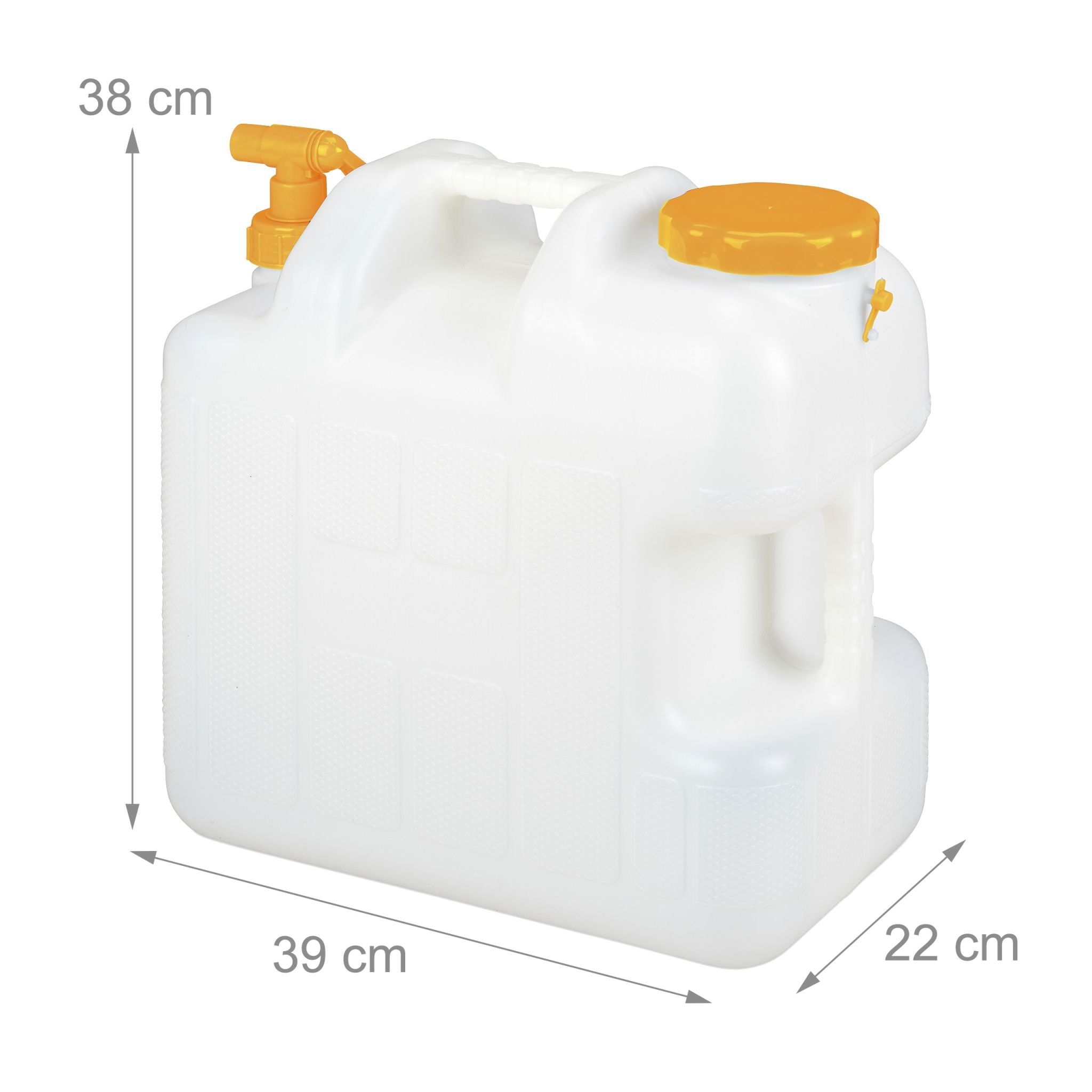 Wasserkanister mit Hahn Weiss-Orange