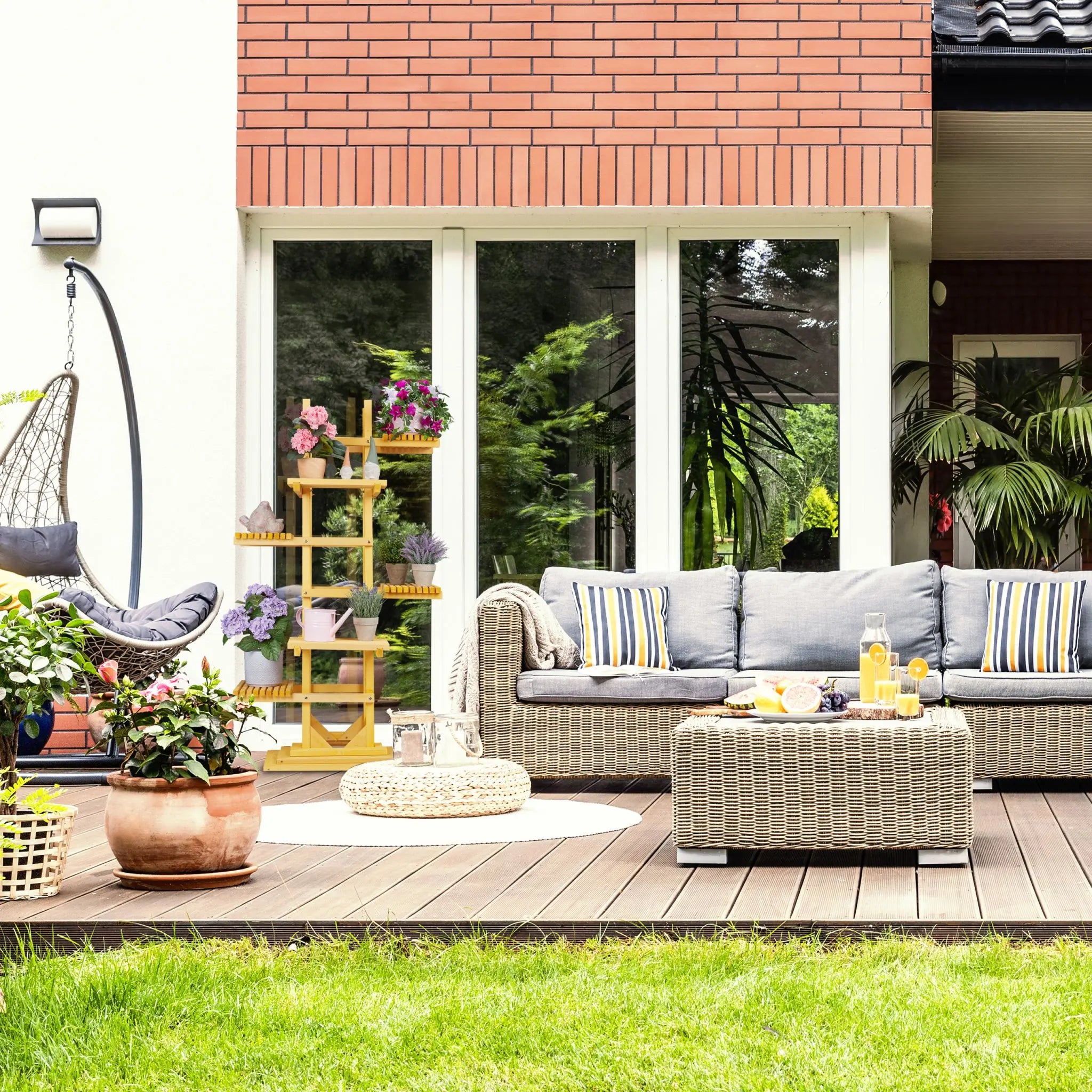 Blumentreppe mit 6 Etagen Hellbraun von Relaxdays