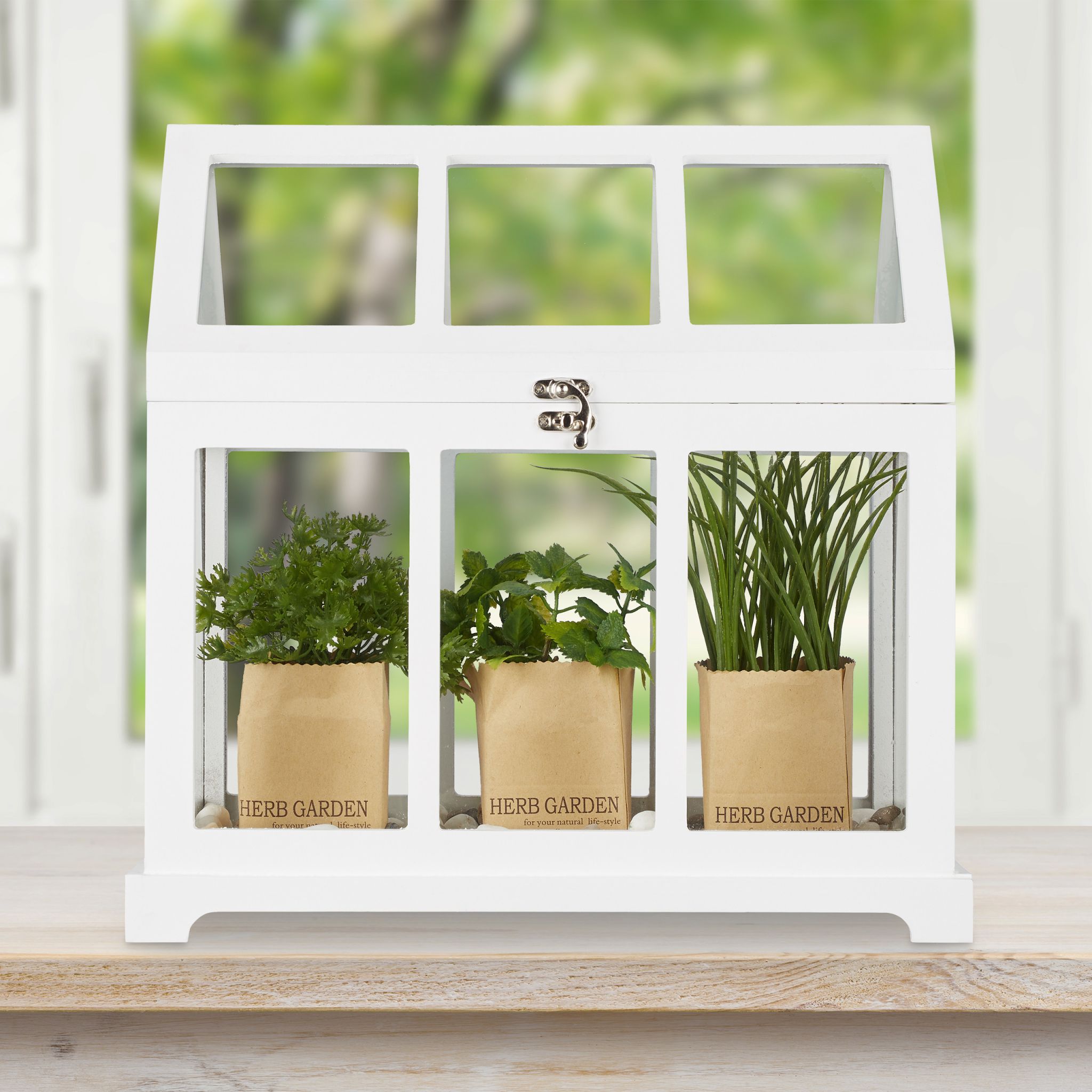 Mini Gewächshaus 2er-Set Indoor Weiss-Transparent von Relaxdays