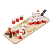 Mini Beer Pong mit Bechern Weiss-Hellbraun-Rot von Relaxdays