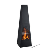 Gartenkamin mit Grillfunktion Schwarz von Relaxdays