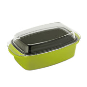 Grüner Bräter mit Glasdeckel Grün-Transparent von Relaxdays