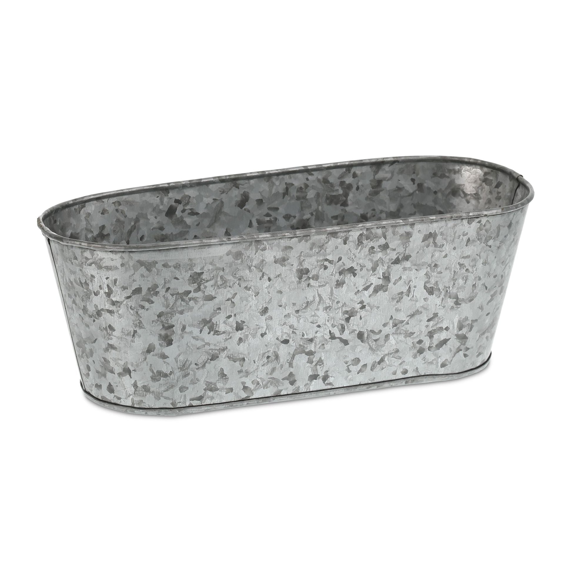 Zinkwanne oval 6er-Set Silber von Relaxdays