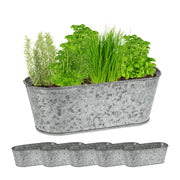 Zinkwanne oval 6er-Set Silber von Relaxdays