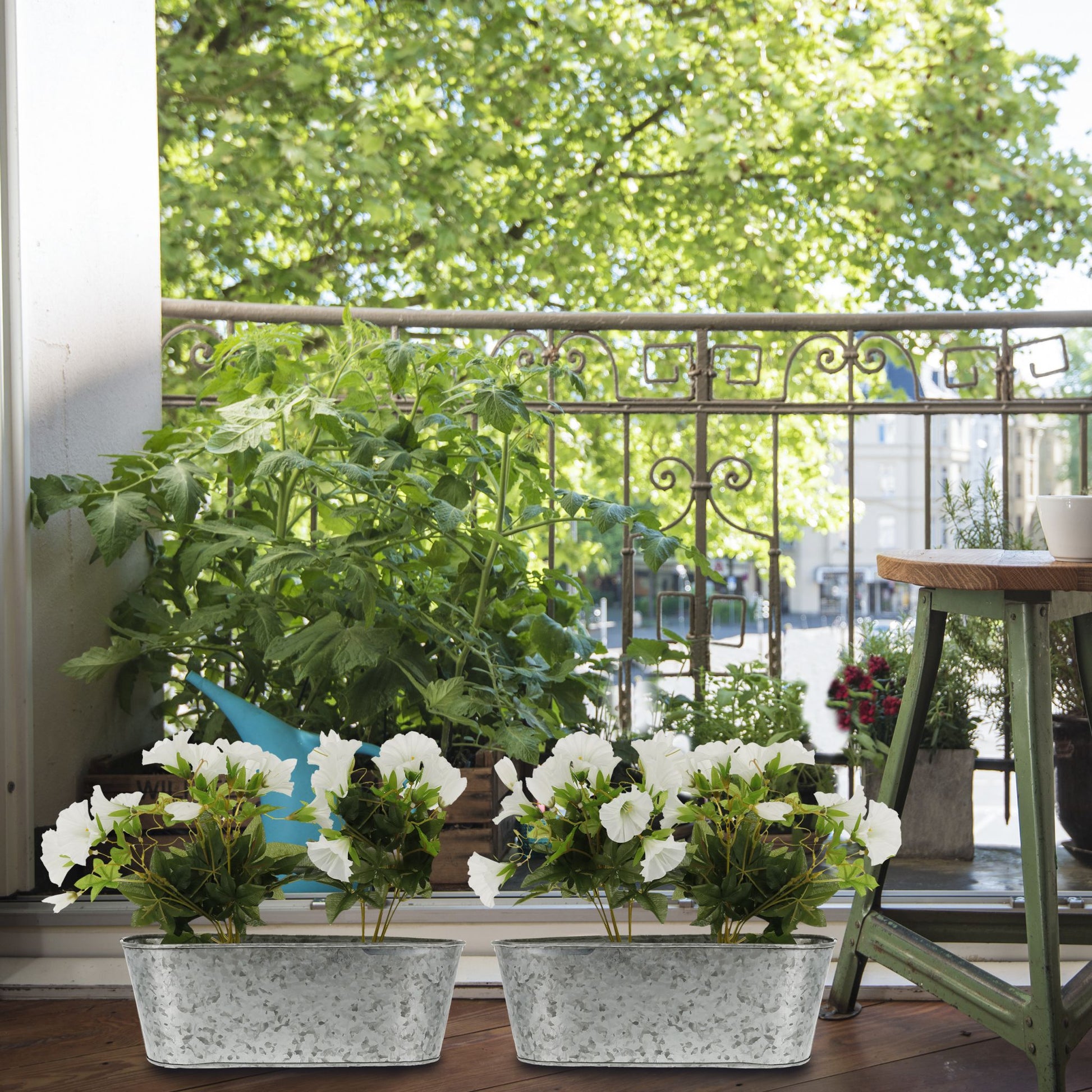Zinkwanne oval 6er-Set Silber von Relaxdays