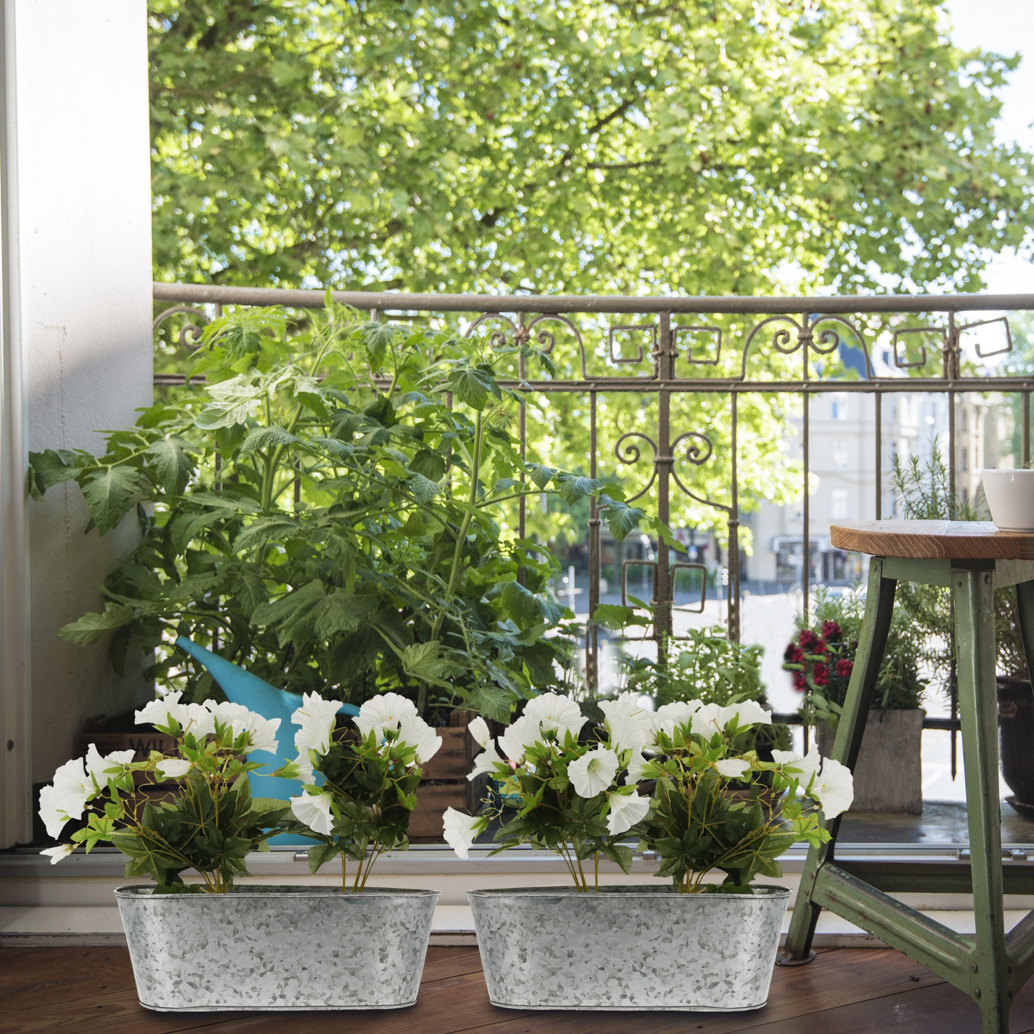 Zinkwanne oval 6er-Set Silber von Relaxdays