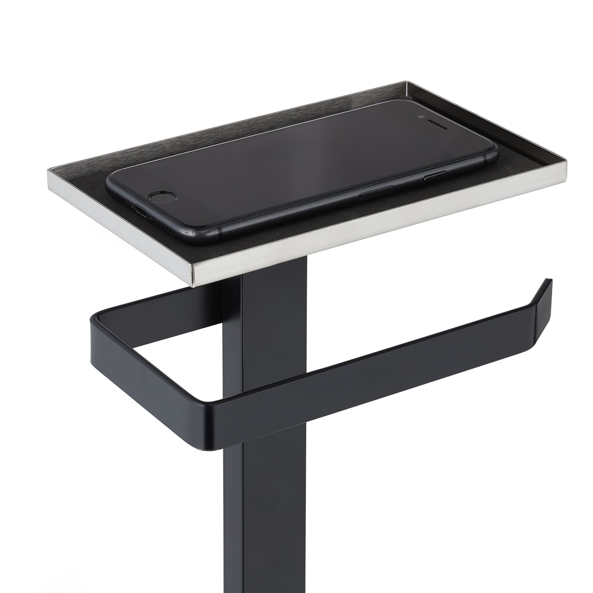 WC Garnitur mit Ablagefläche Schwarz-Silber von Relaxdays