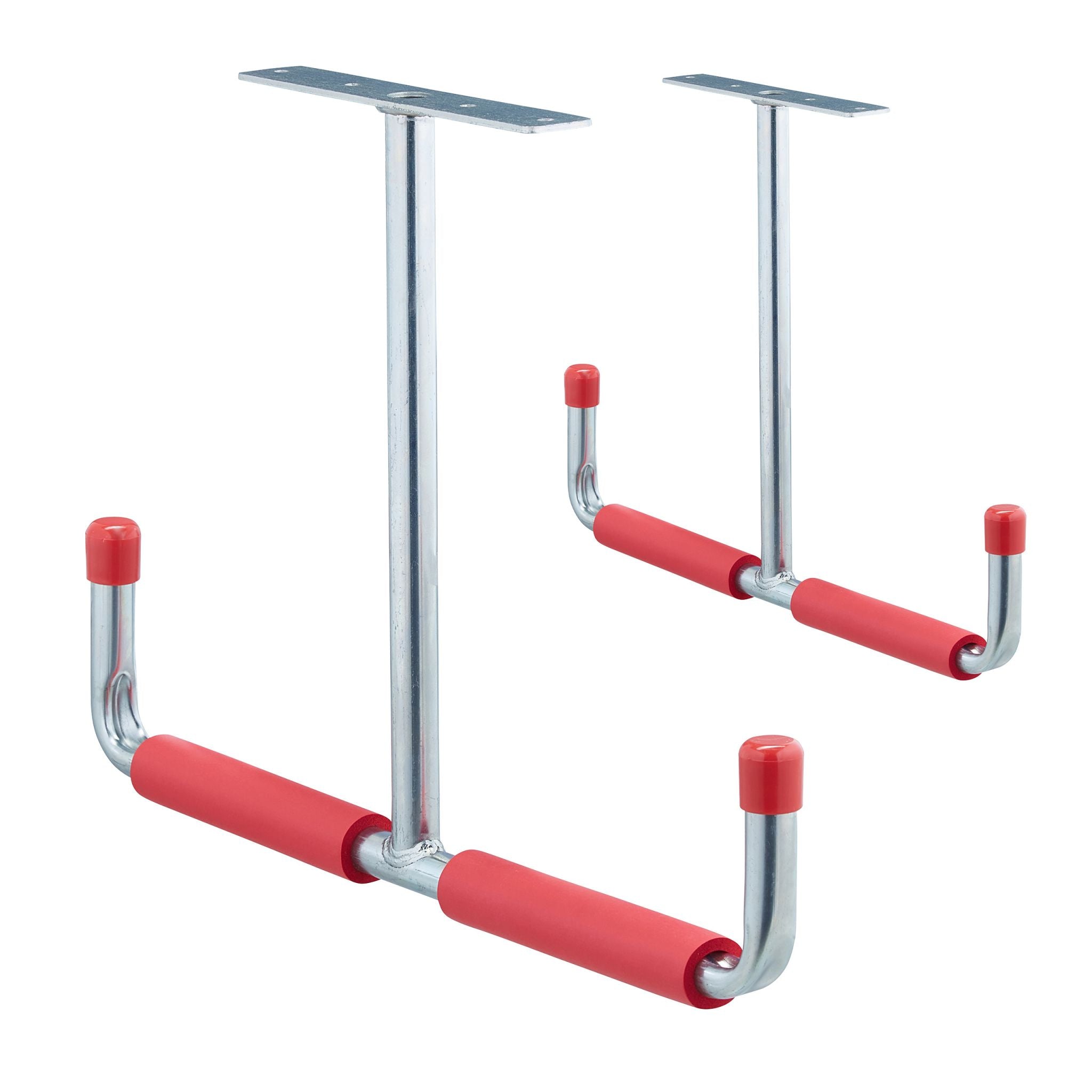 Deckenhaken für Garage 2er-Set Rot-Silber von Relaxdays