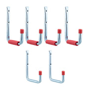 Wandhaken 6er-Set Rot-Silber von Relaxdays
