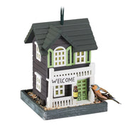 Vogelfutterhaus zum Aufhängen Anthrazit-Weiss-Dunkelgrün von Relaxdays