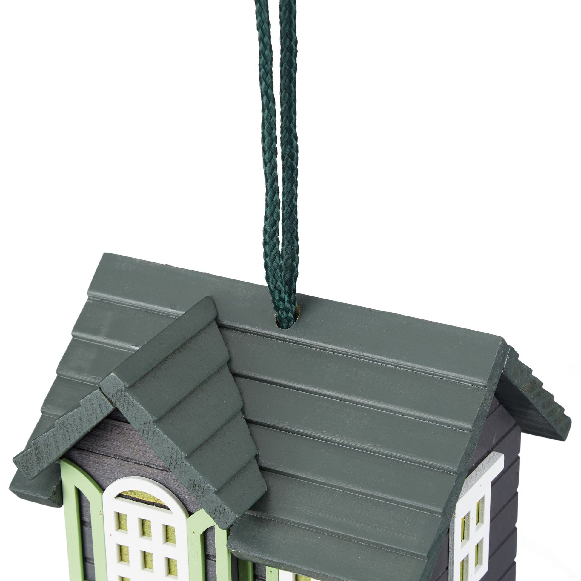 Vogelfutterhaus zum Aufhängen Anthrazit-Weiss-Dunkelgrün von Relaxdays