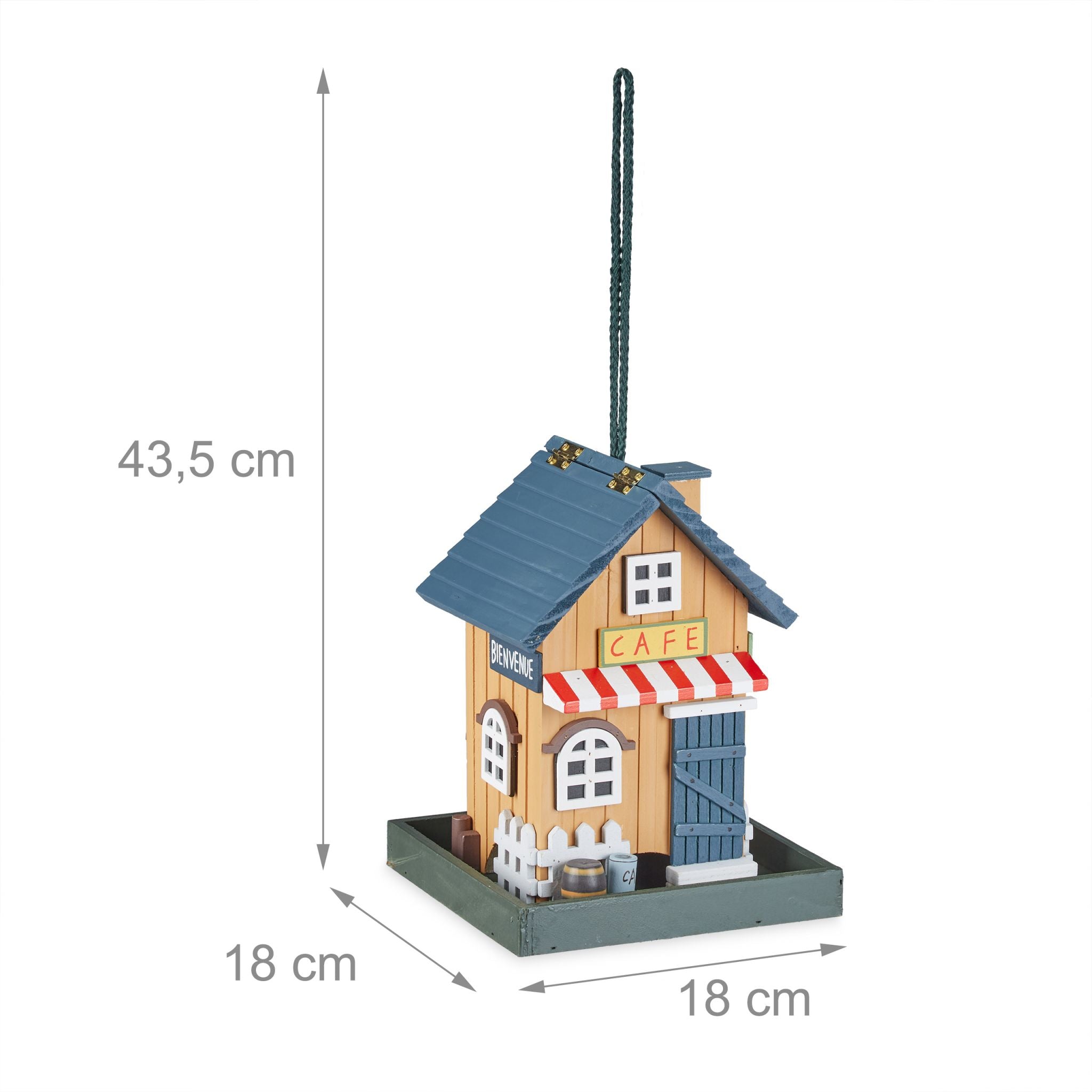 Vogelfutterhaus zum Aufhängen Weiss-Blau-Hellbraun von Relaxdays