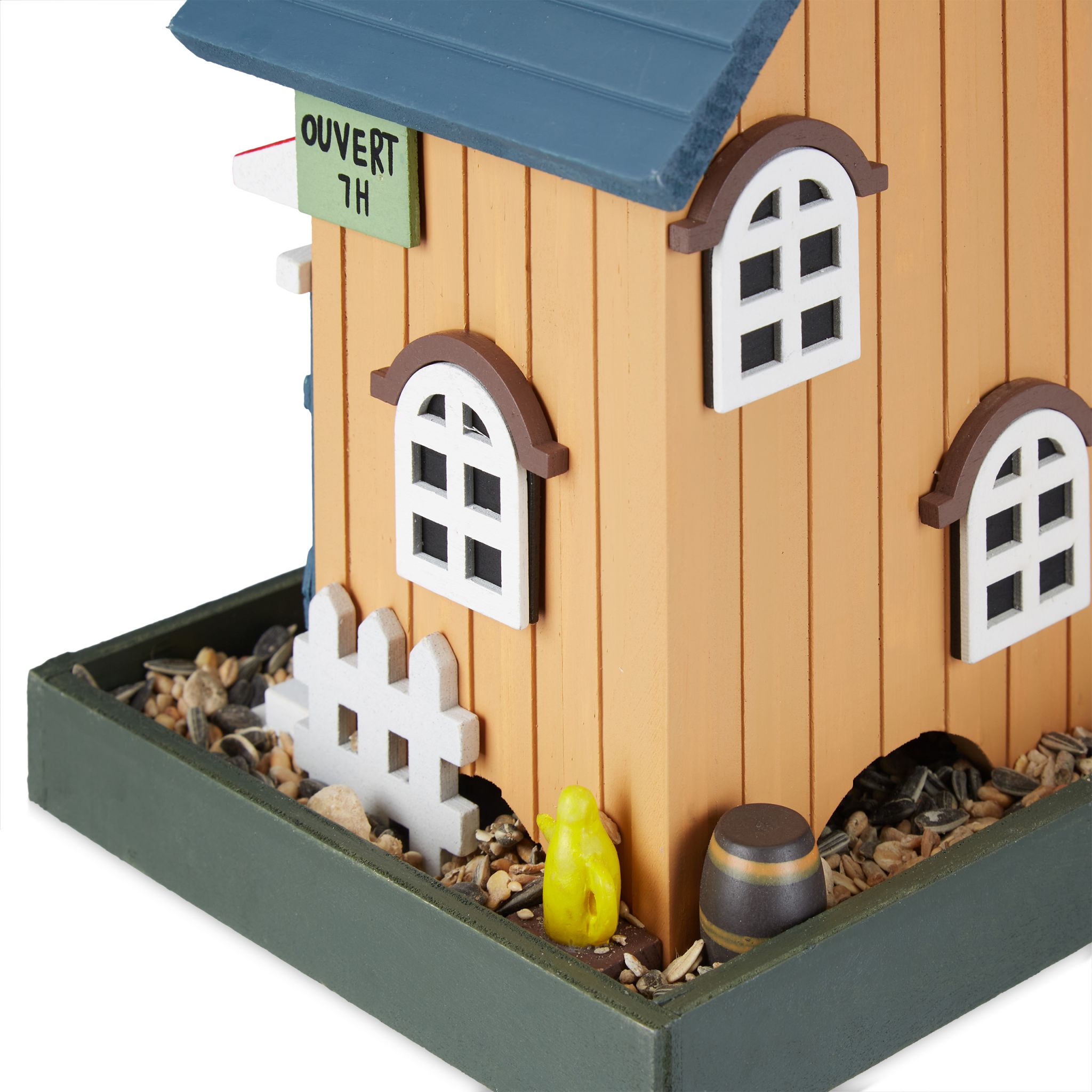 Vogelfutterhaus zum Aufhängen Weiss-Blau-Hellbraun von Relaxdays